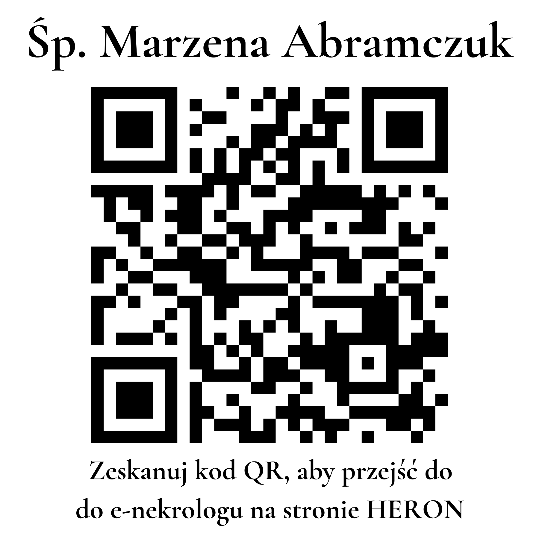 Kod QR do nekrologu Marzena Abramczuk Kod QR do nekrologu Marzena Abramczuk