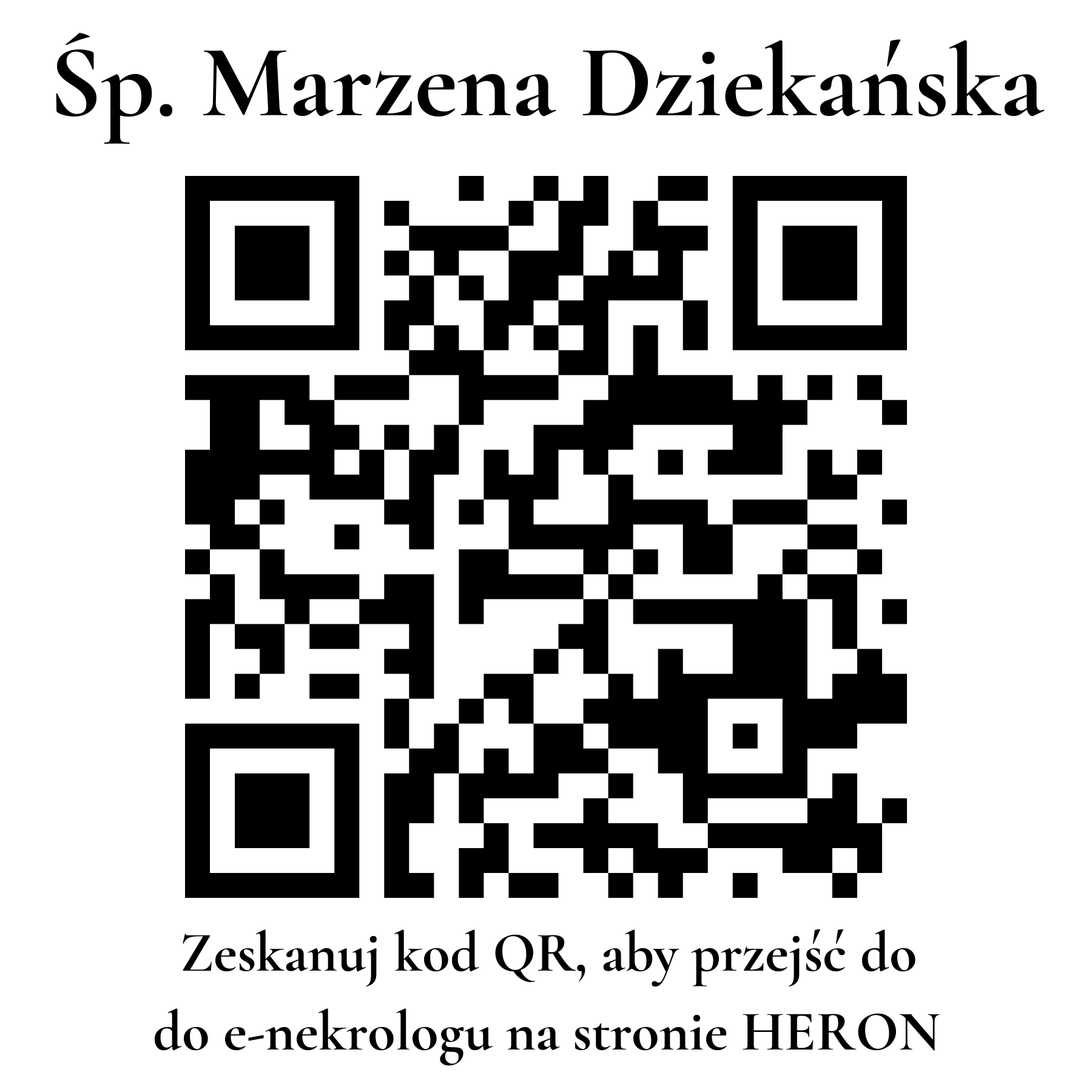 Kod QR do nekrologu Marzena Dziekańska Kod QR do nekrologu Marzena Dziekańska