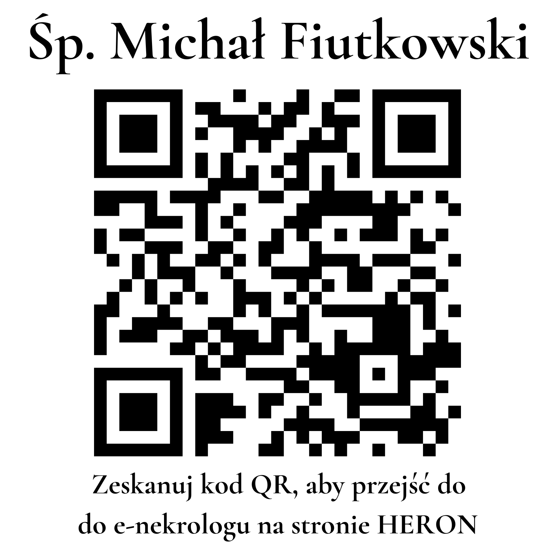Kod QR do nekrologu Michał Fiutkowski Kod QR do nekrologu Michał Fiutkowski
