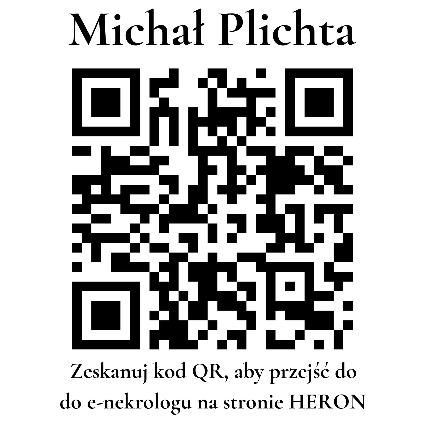 Kod QR do nekrologu Michał Plichta