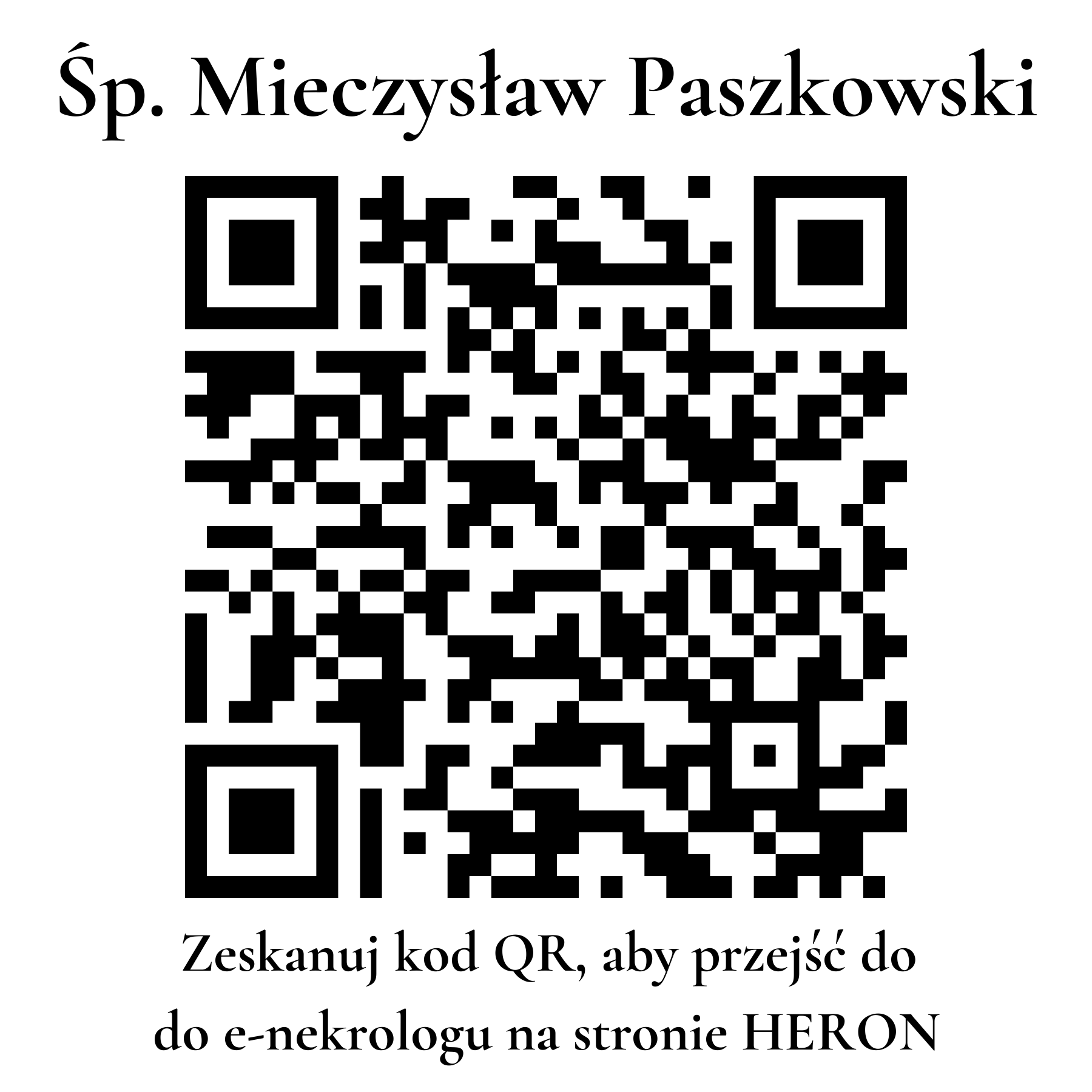 Kod QR do nekrologu Mieczysław Paszkowski