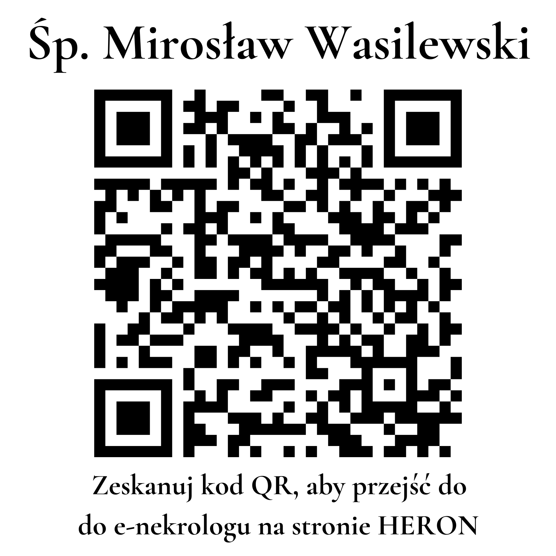 Kod QR do nekrologu Mirosław Wasilewski