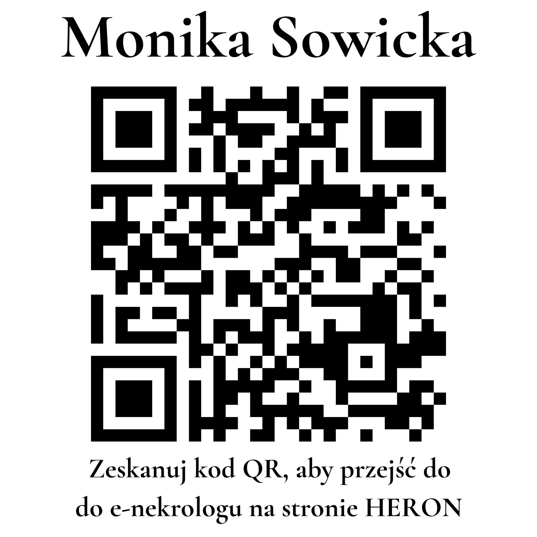 Kod QR do nekrologu Monika Sowicka