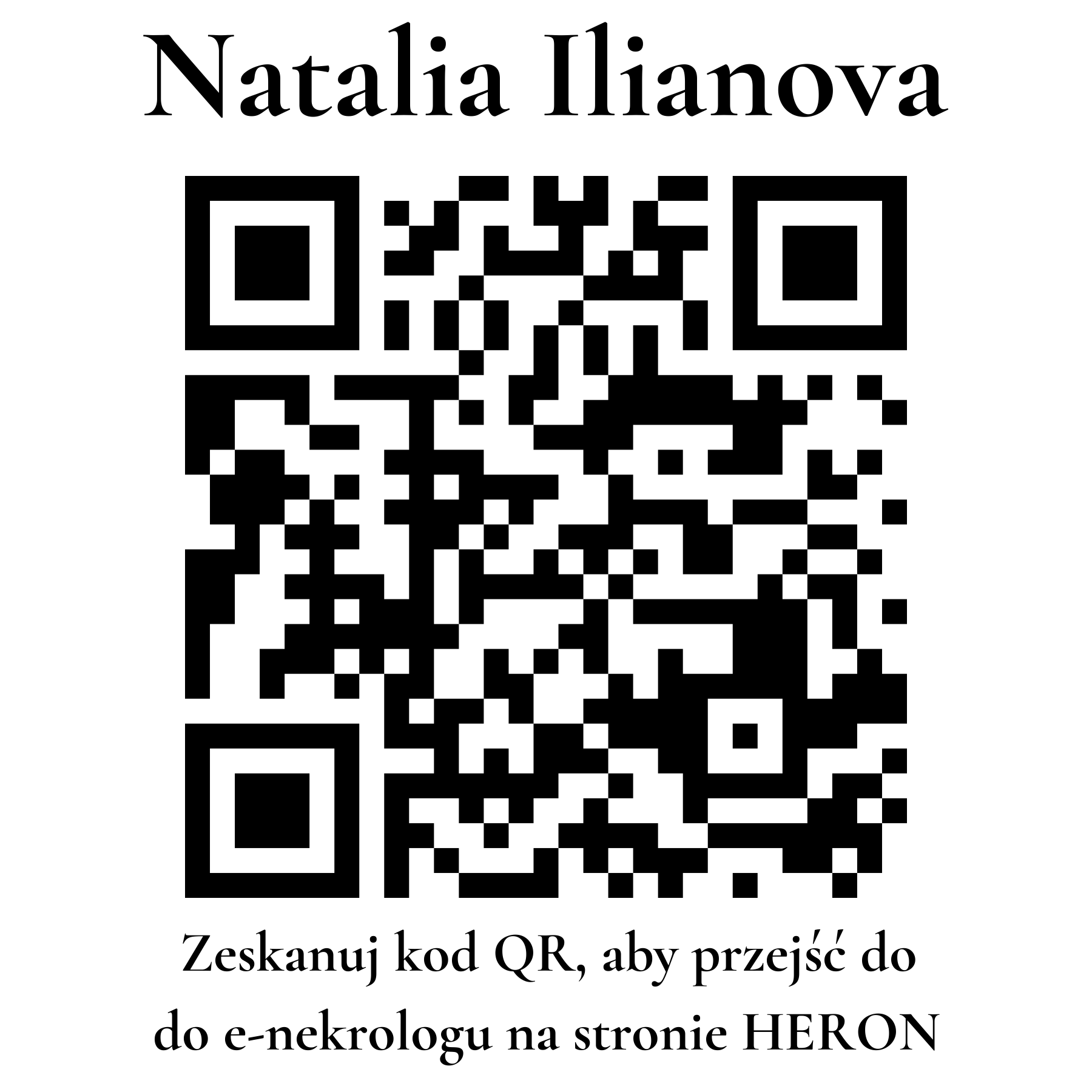 Kod QR do nekrologu Natalia Ilianova Kod QR do nekrologu Natalia Ilianova