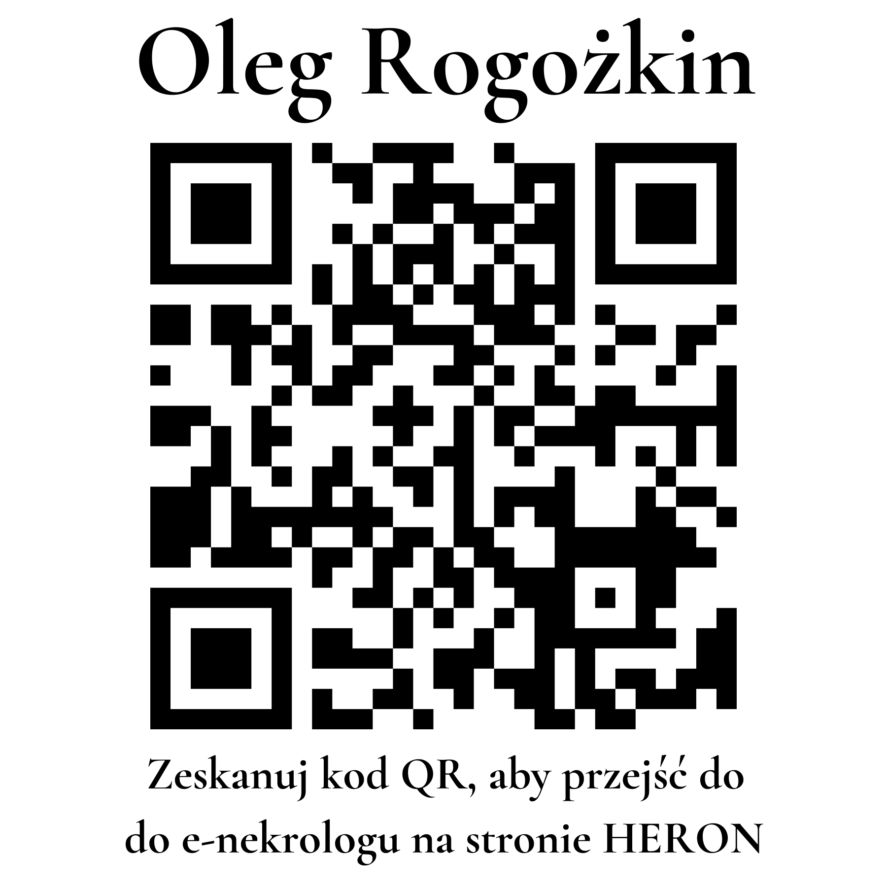 Kod QR do nekrologu Oleg Rogożkin
