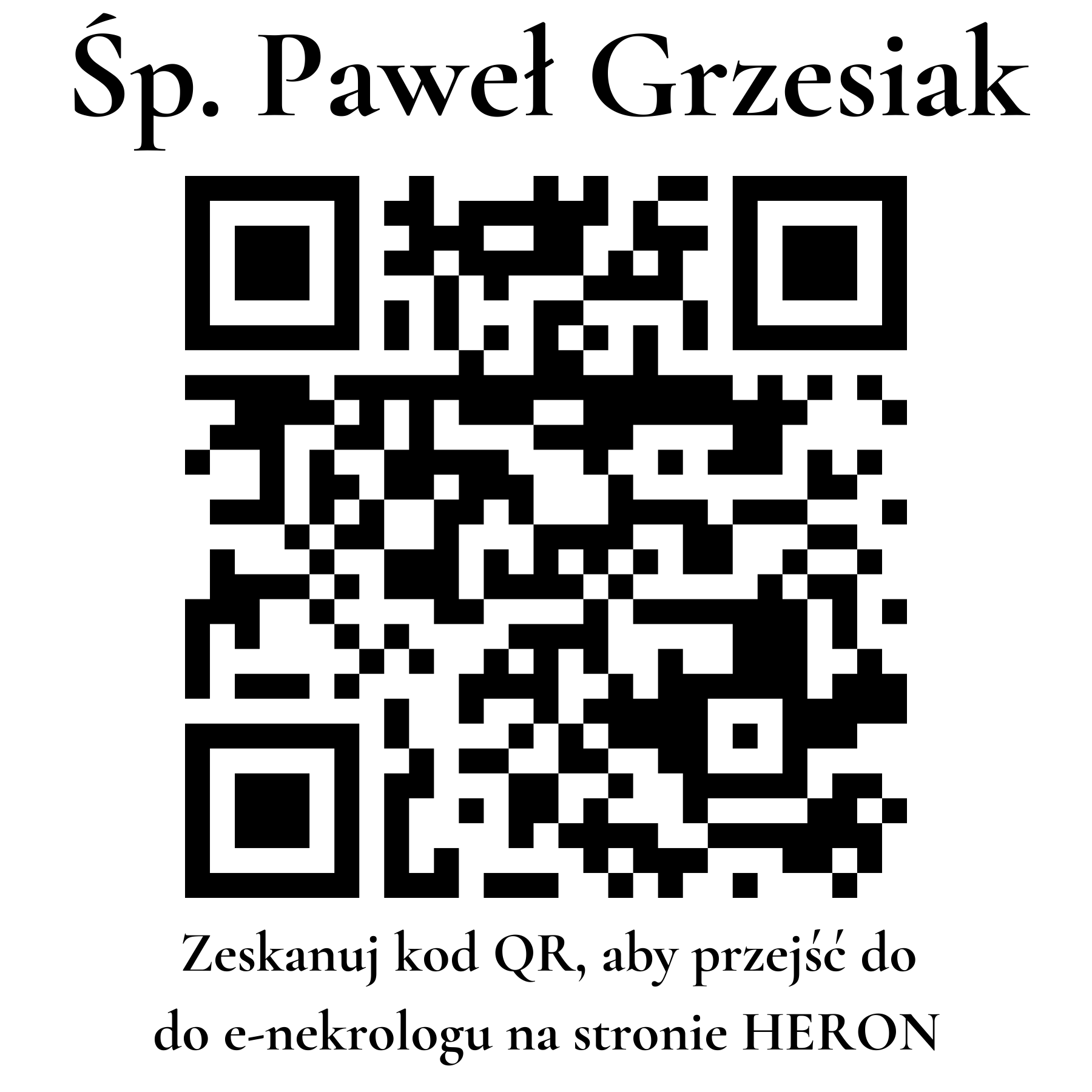 Kod QR do nekrologu Paweł Grzesiak Kod QR do nekrologu Paweł Grzesiak