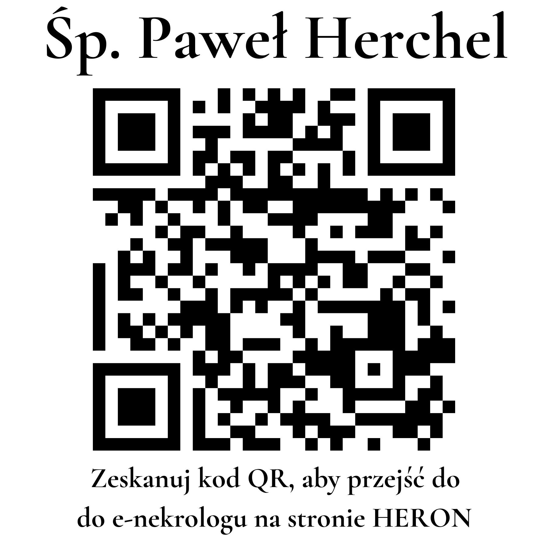 Kod QR do nekrologu Paweł Herchel Kod QR do nekrologu Paweł Herchel