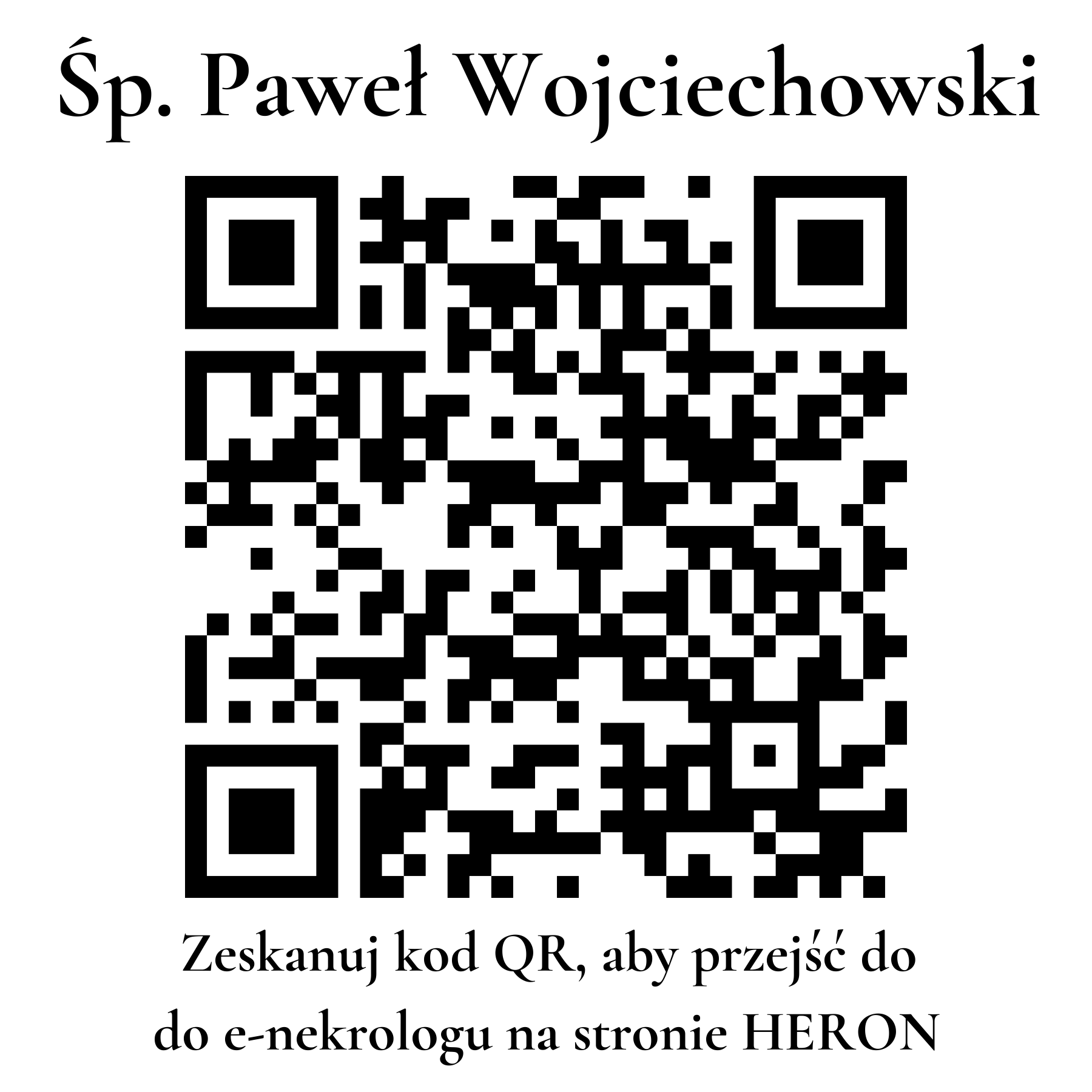 Kod QR do nekrologu Paweł Wojciechowski Kod QR do nekrologu Paweł Wojciechowski