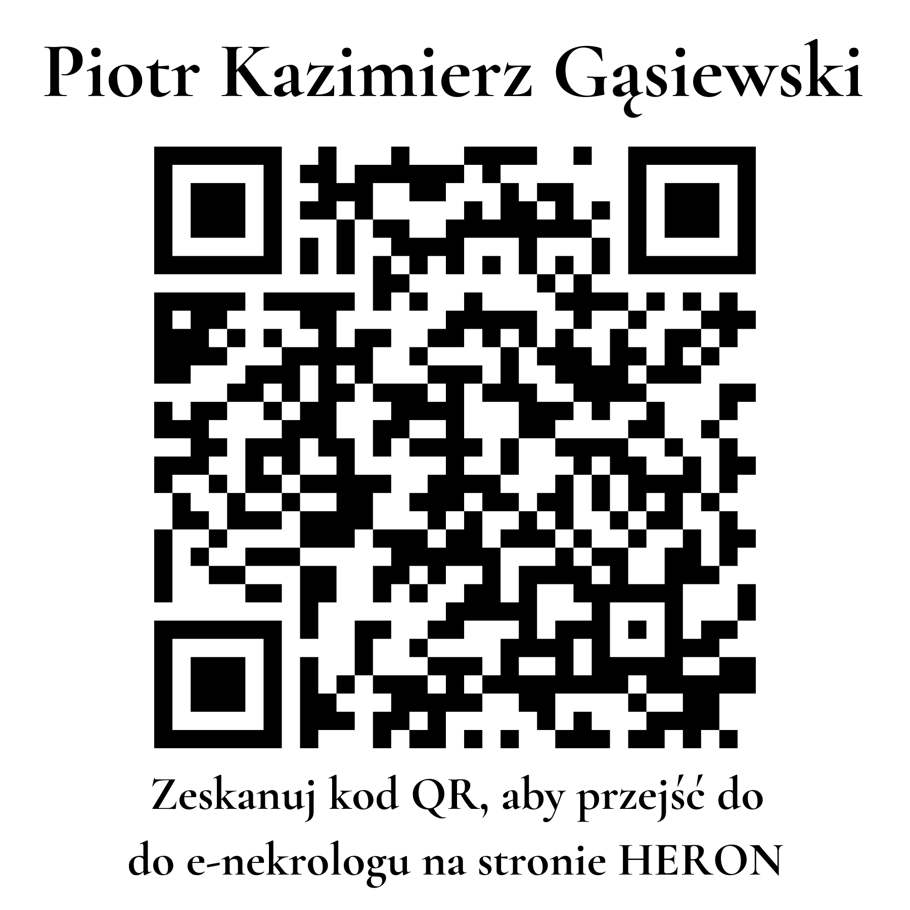 Kod QR do nekrologu Piotr Kazimierz Gąsiewski