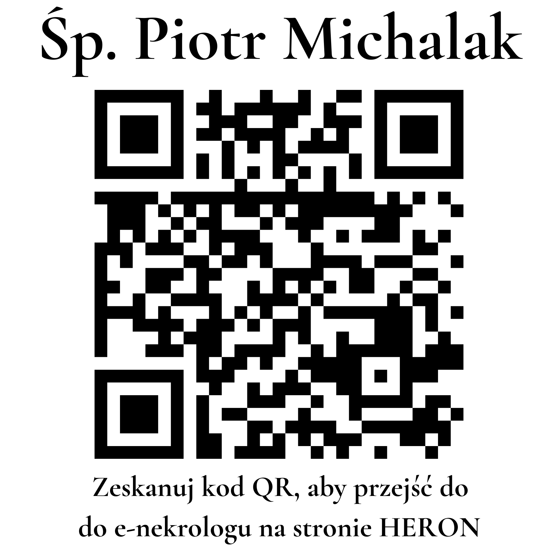 Kod QR do nekrologu Piotr Michalak Kod QR do nekrologu Piotr Michalak