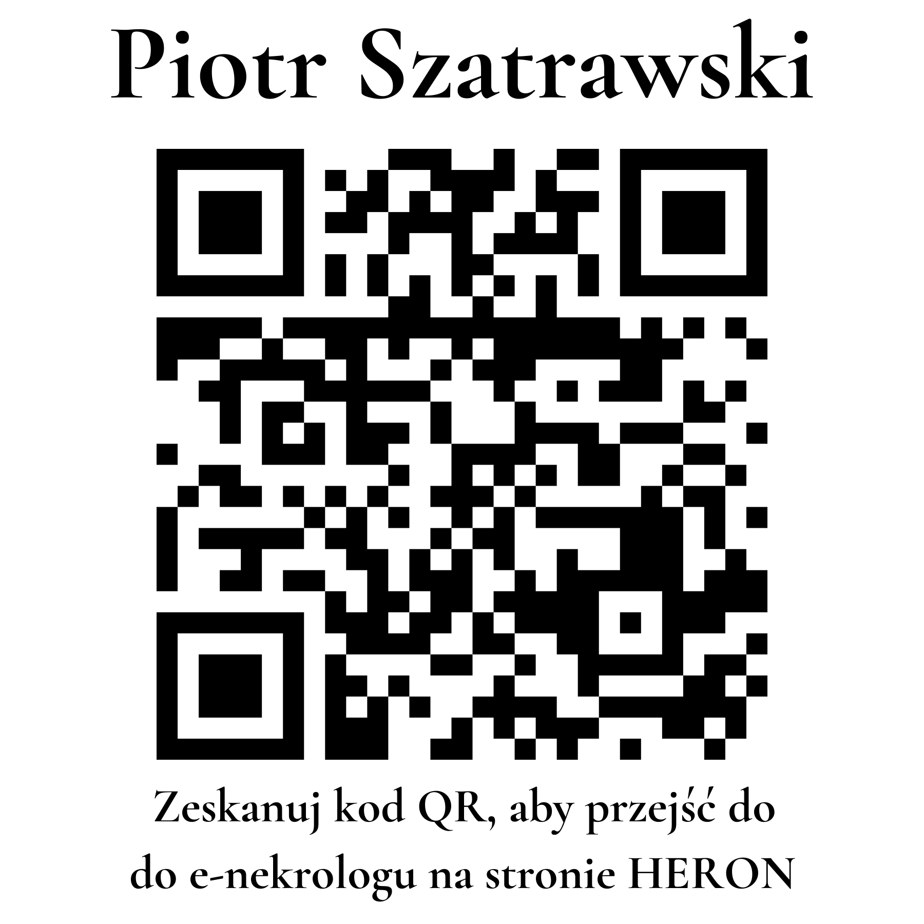 Kod QR do nekrologu Piotr Szatrawski