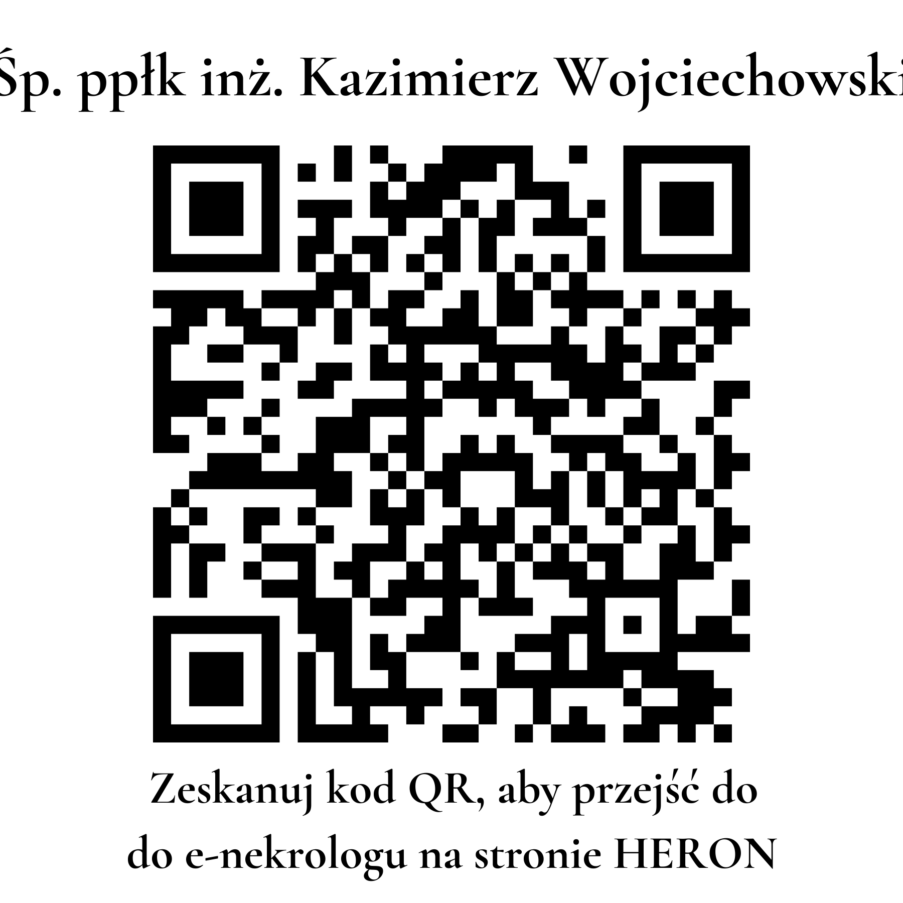 Kod QR do nekrologu ppłk inż. Kazimierz Wojciechowski