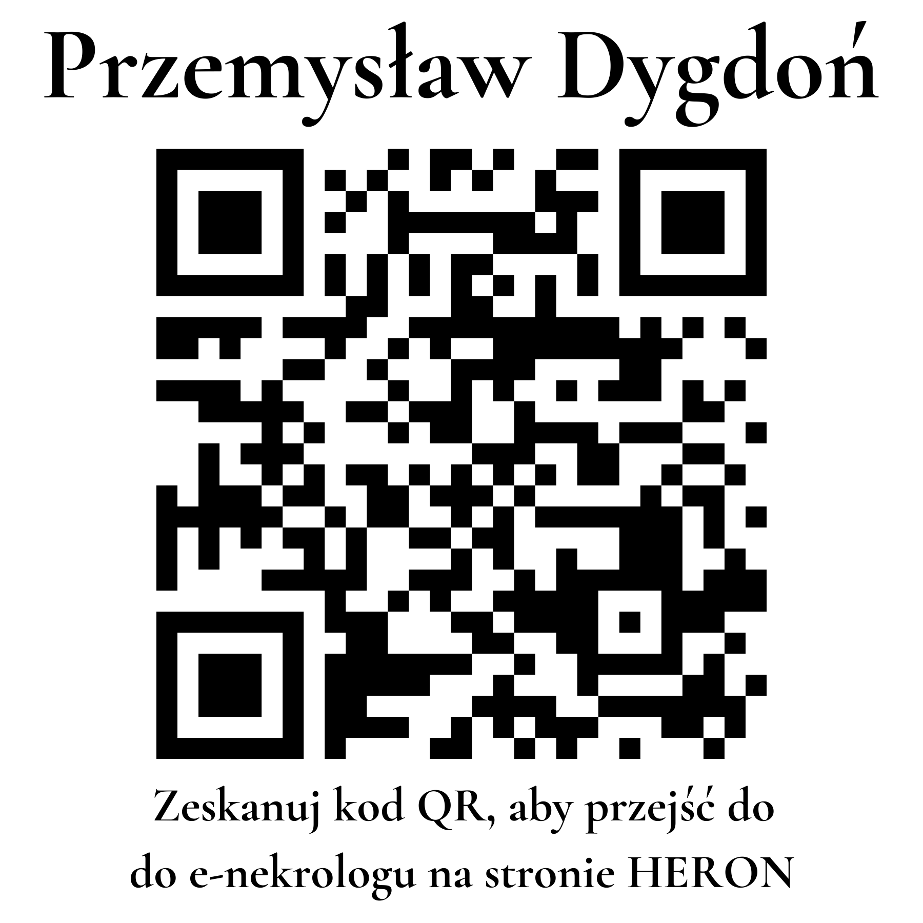 Kod QR do nekrologu Przemysław Dygdoń Kod QR do nekrologu Przemysław Dygdoń