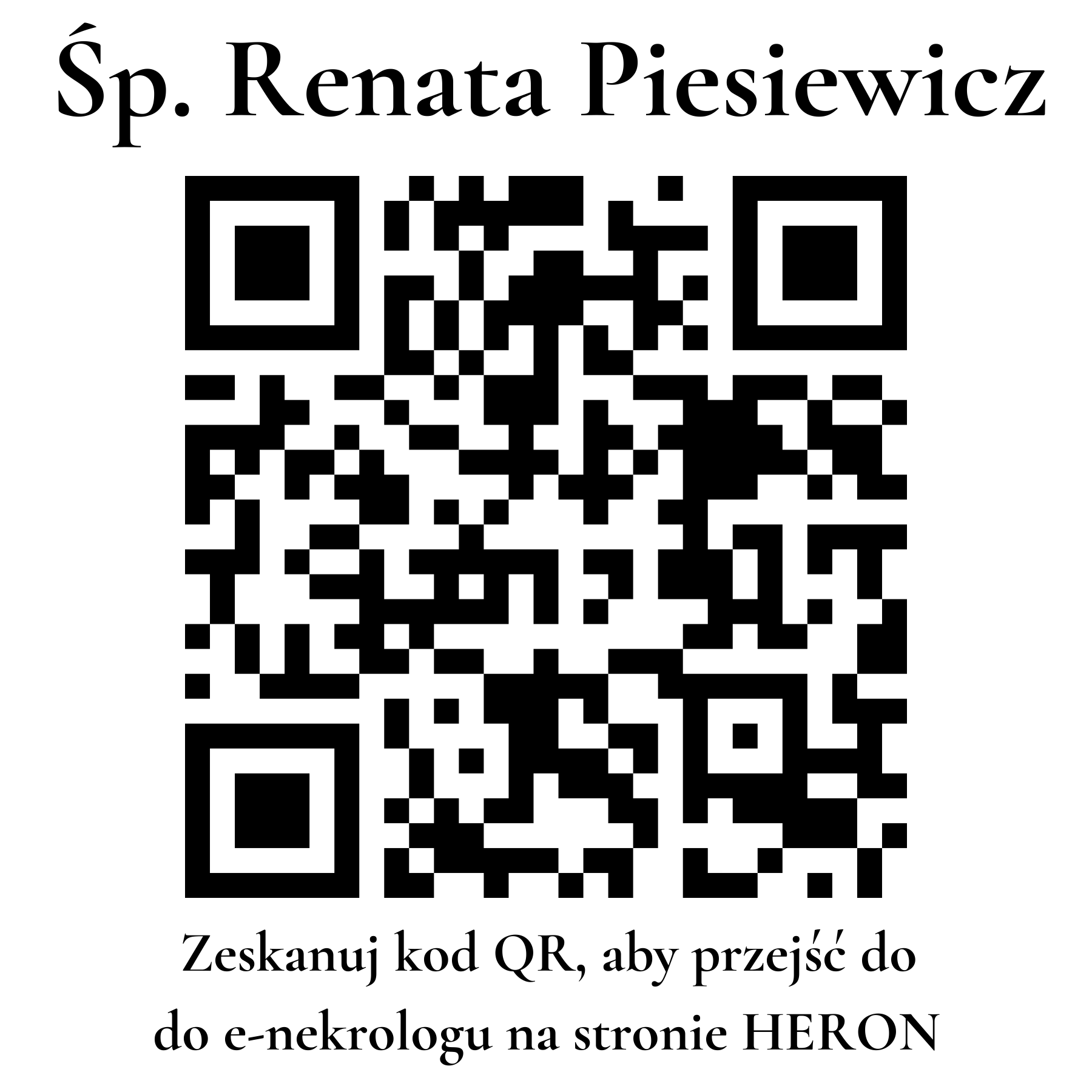 Kod QR do nekrologu Renata Piesiewicz Kod QR do nekrologu Renata Piesiewicz