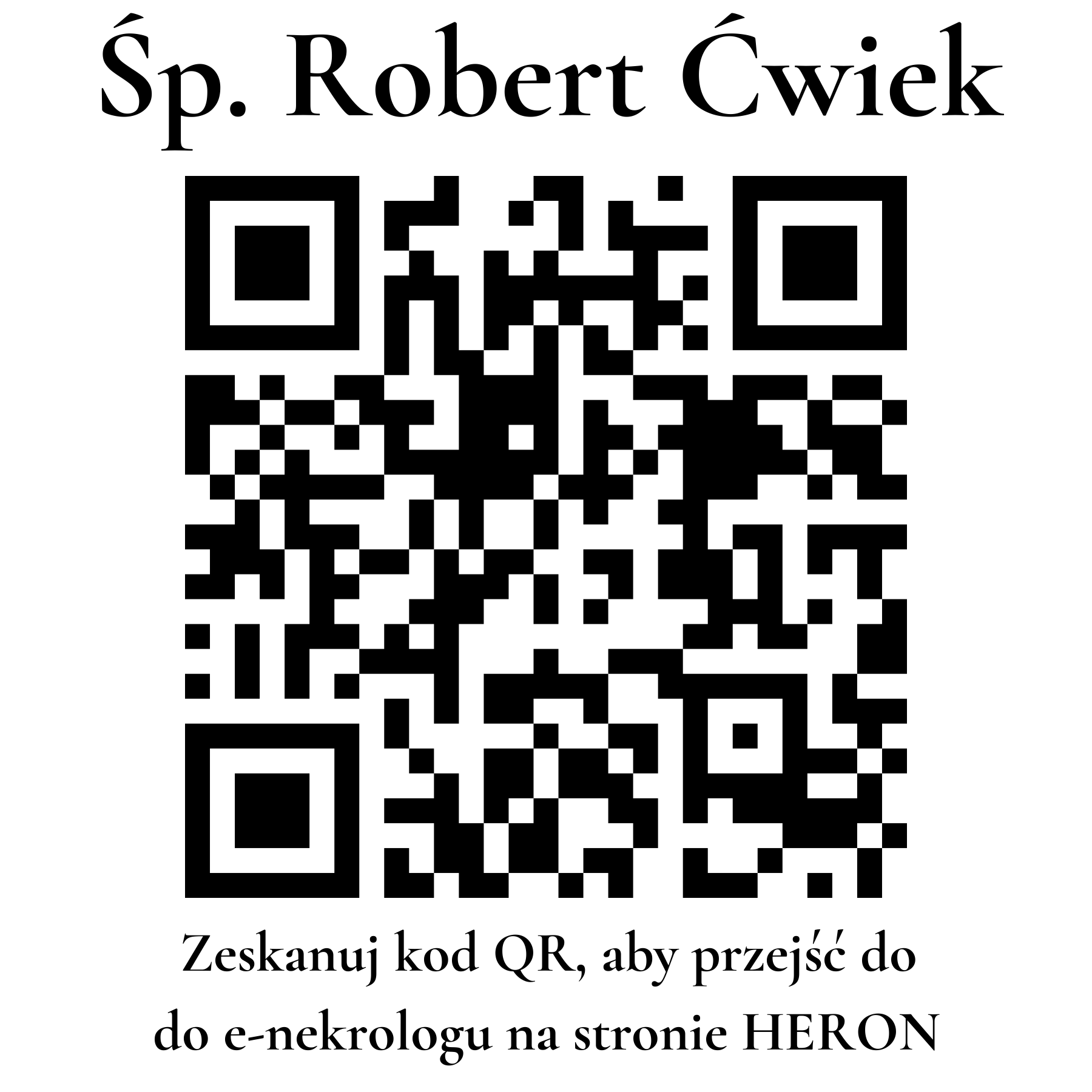 Kod QR do nekrologu Robert Ćwiek Kod QR do nekrologu Robert Ćwiek