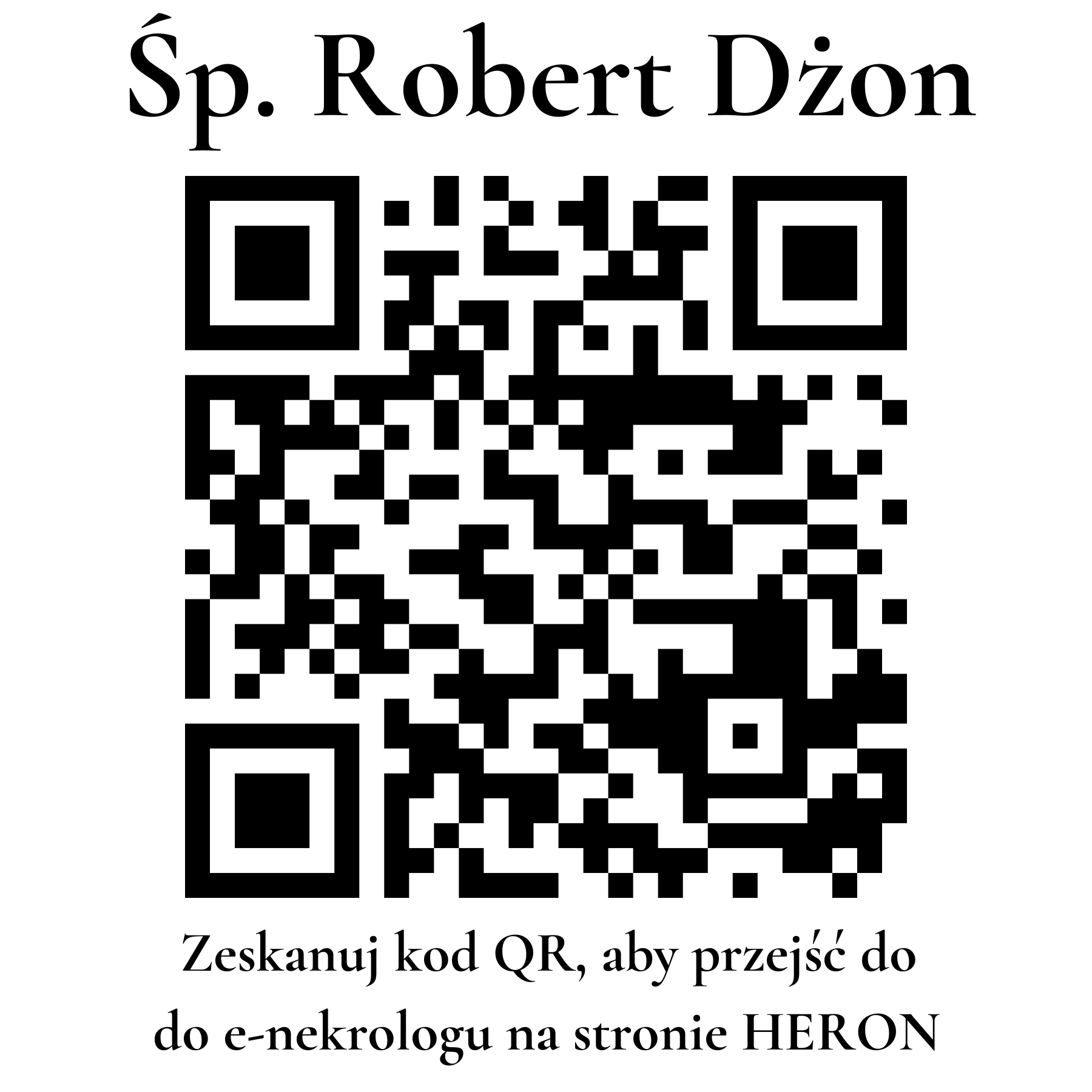 Kod QR do nekrologu Robert Dżon Kod QR do nekrologu Robert Dżon