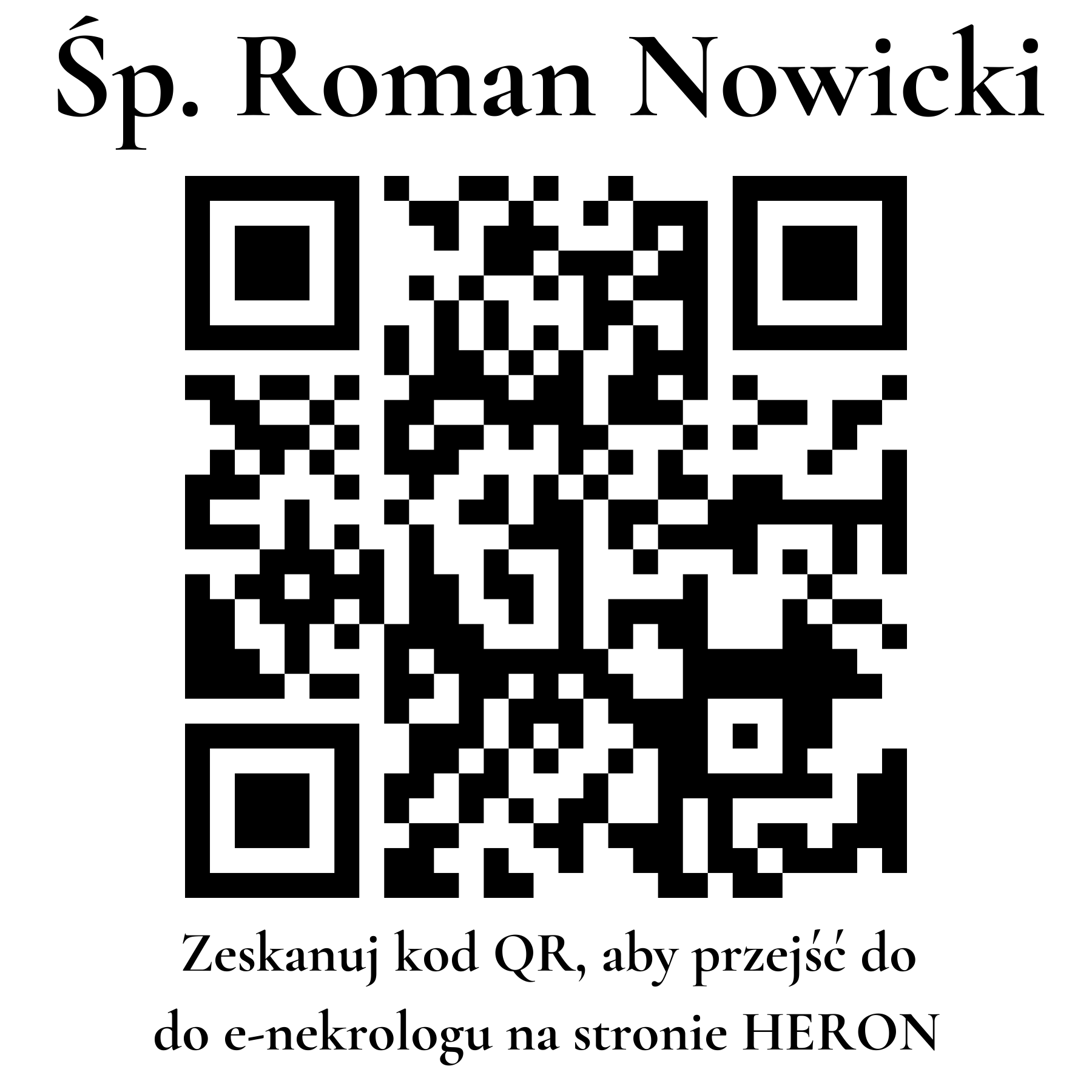 Kod QR do nekrologu Roman Nowicki Kod QR do nekrologu Roman Nowicki