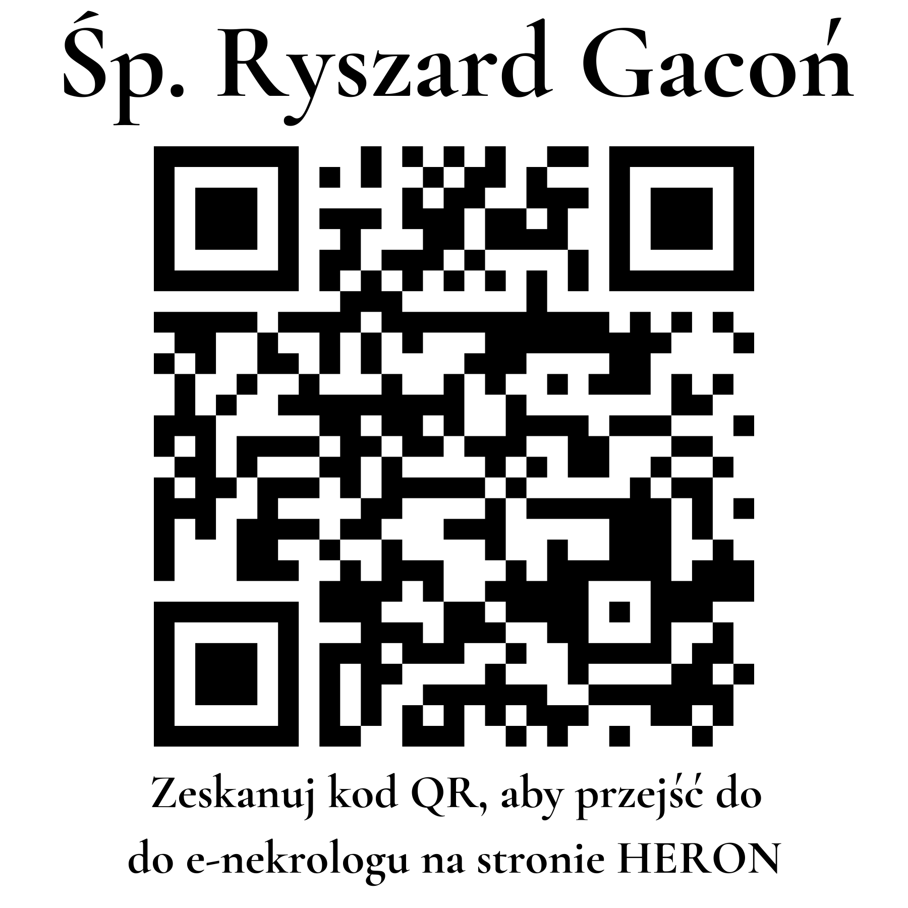 Kod QR do nekrologu Ryszard Gacoń Kod QR do nekrologu Ryszard Gacoń