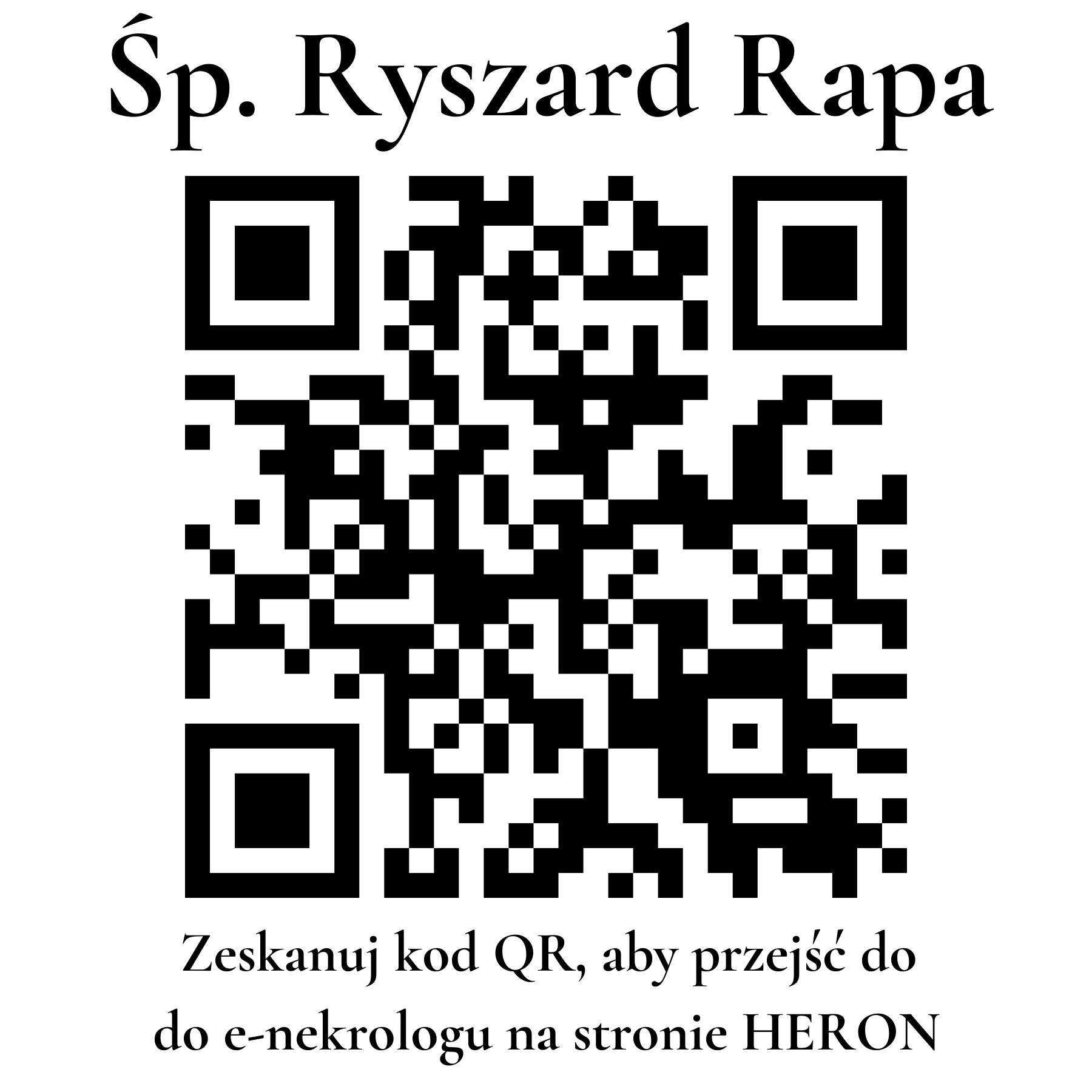 Kod QR do nekrologu Ryszard Rapa Kod QR do nekrologu Ryszard Rapa