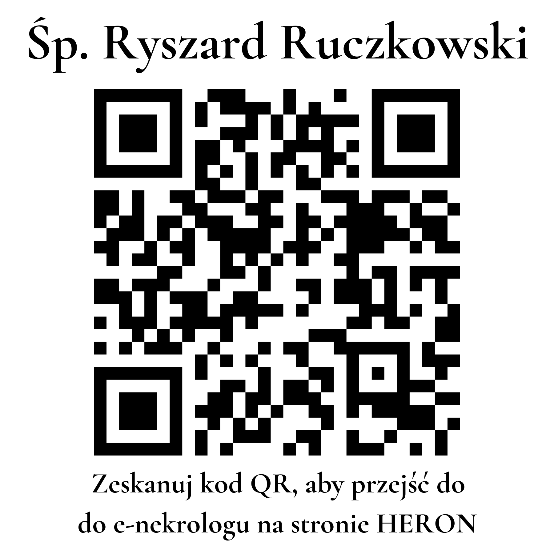 Kod QR do nekrologu Ryszard Ruczkowski Kod QR do nekrologu Ryszard Ruczkowski