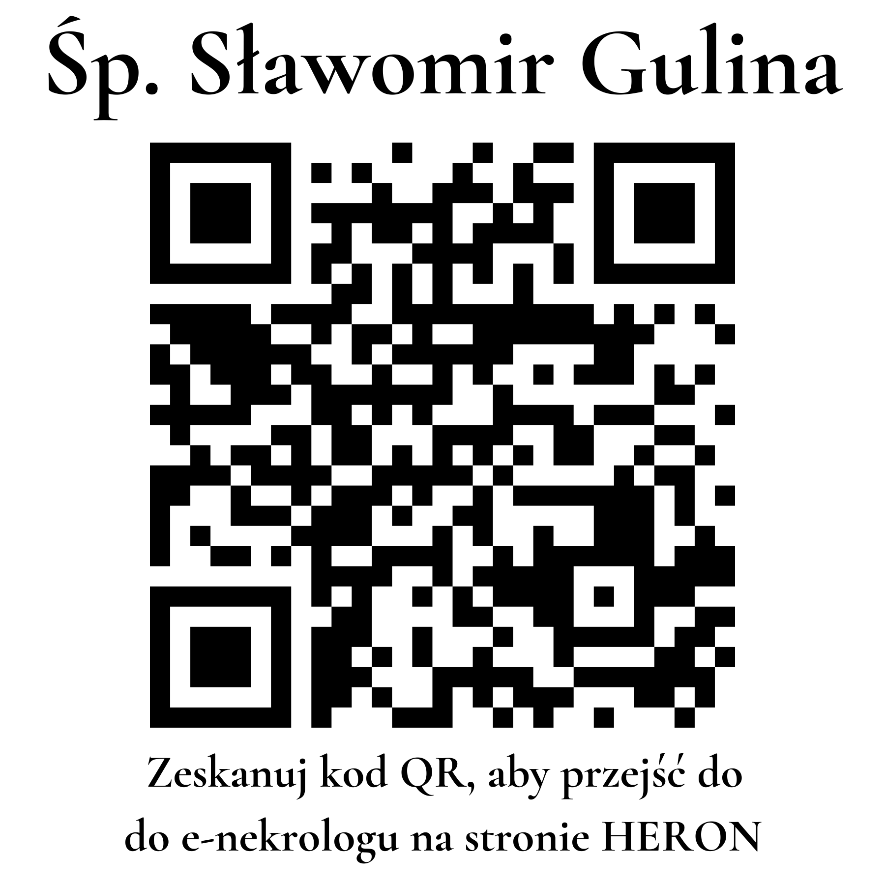Kod QR do nekrologu Sławomir Gulina Kod QR do nekrologu Sławomir Gulina