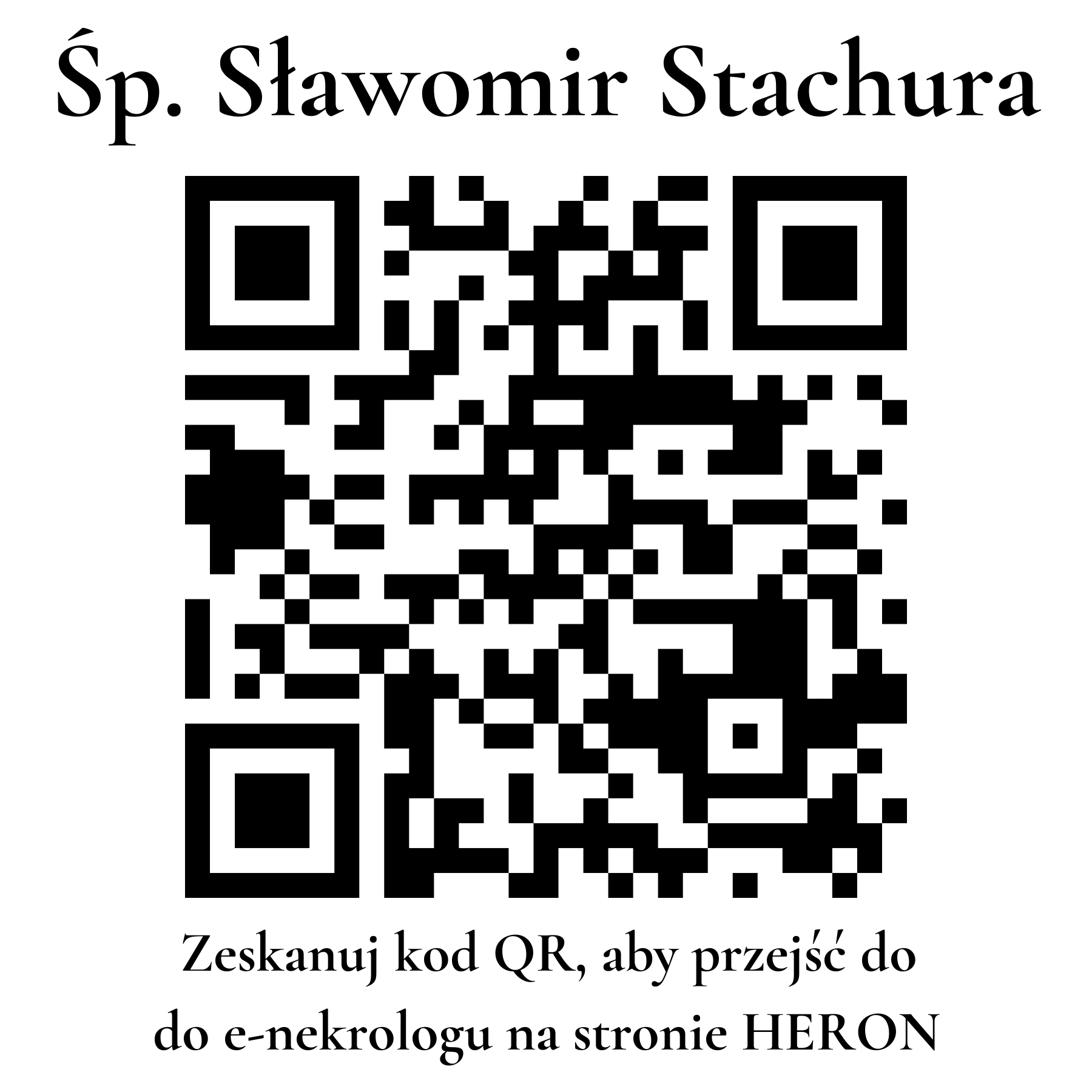Kod QR do nekrologu Sławomir Stachura Kod QR do nekrologu Sławomir Stachura