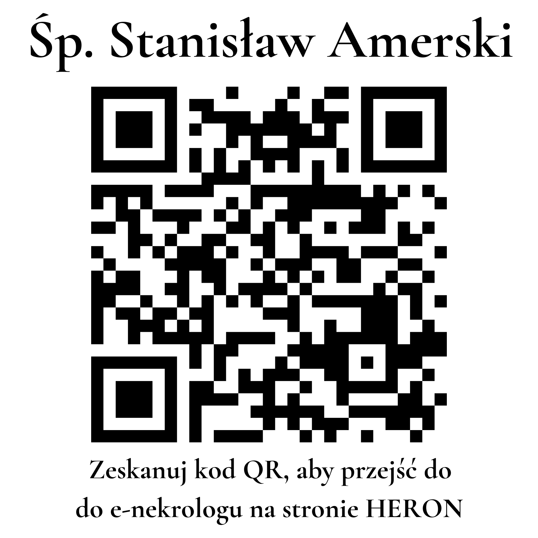 Kod QR do nekrologu Stanisław Amerski Kod QR do nekrologu Stanisław Amerski