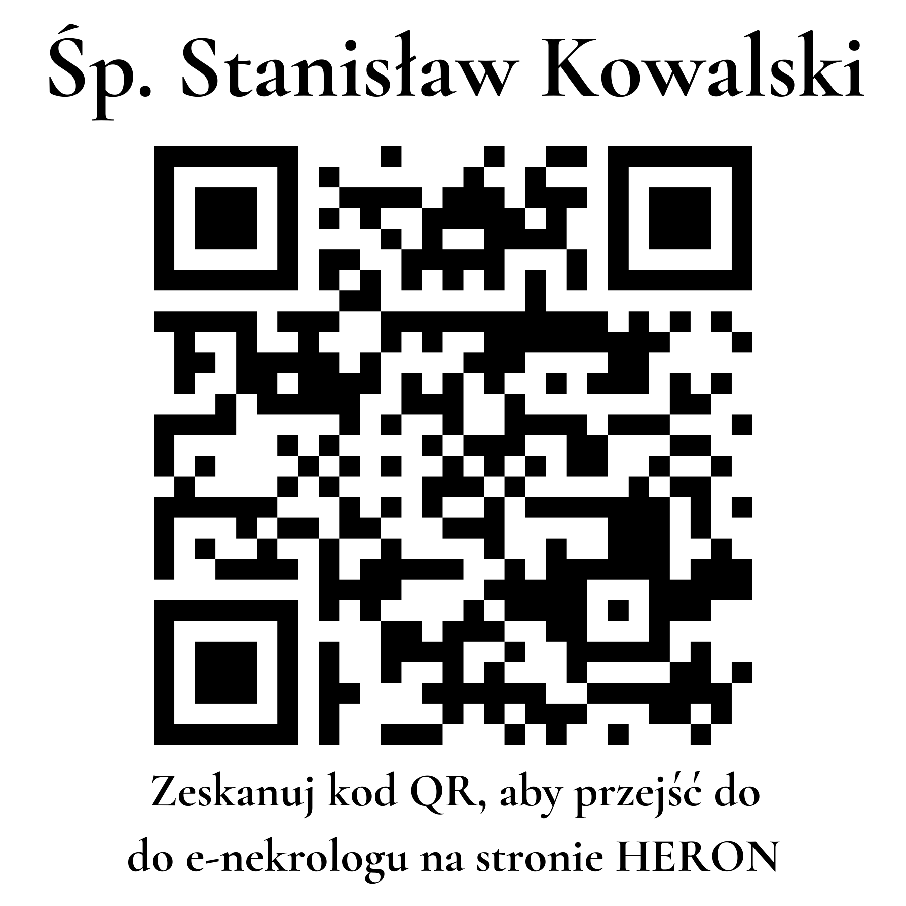 Kod QR do nekrologu Stanisław Kowalski
