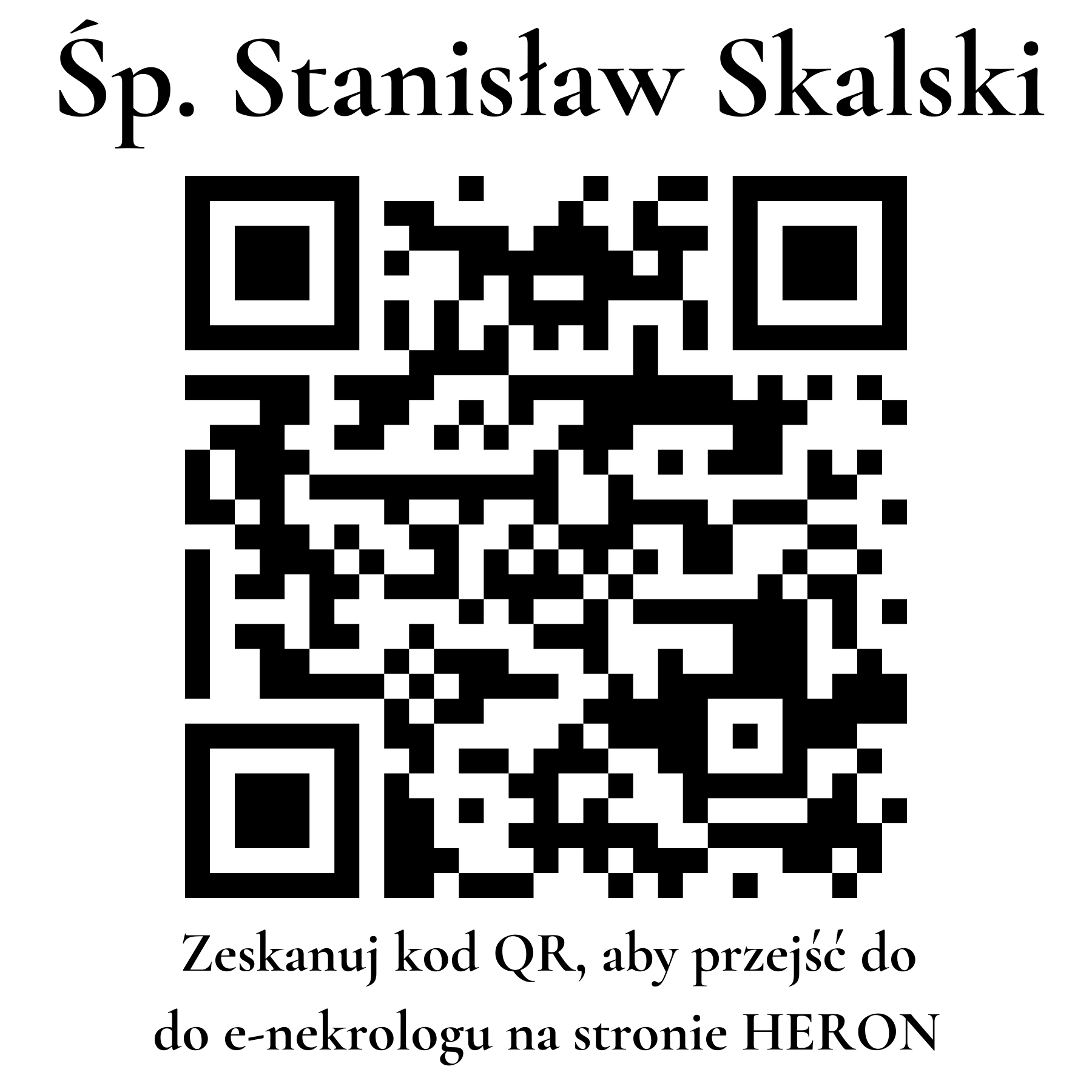 Kod QR do nekrologu Stanisław Skalski Kod QR do nekrologu Stanisław Skalski