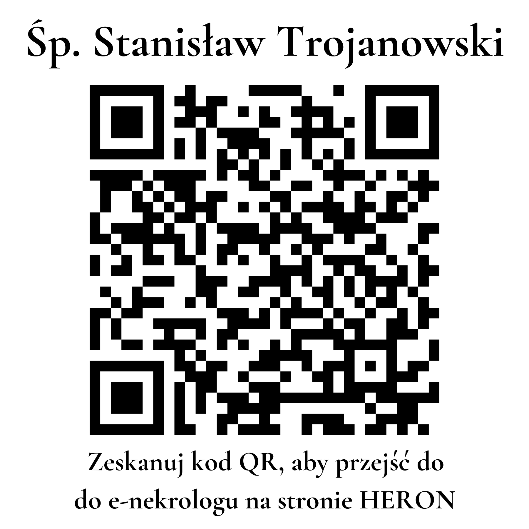 Kod QR do nekrologu Stanisław Trojanowski Kod QR do nekrologu Stanisław Trojanowski
