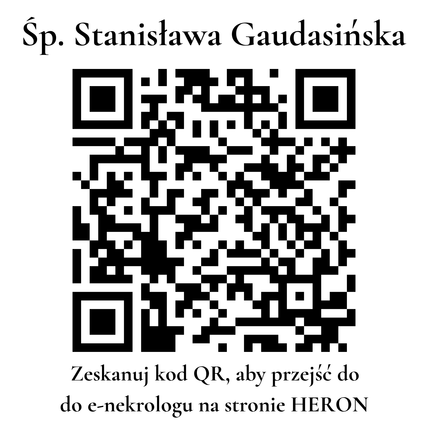 Kod QR do nekrologu Stanisława Gaudasińska Kod QR do nekrologu Stanisława Gaudasińska