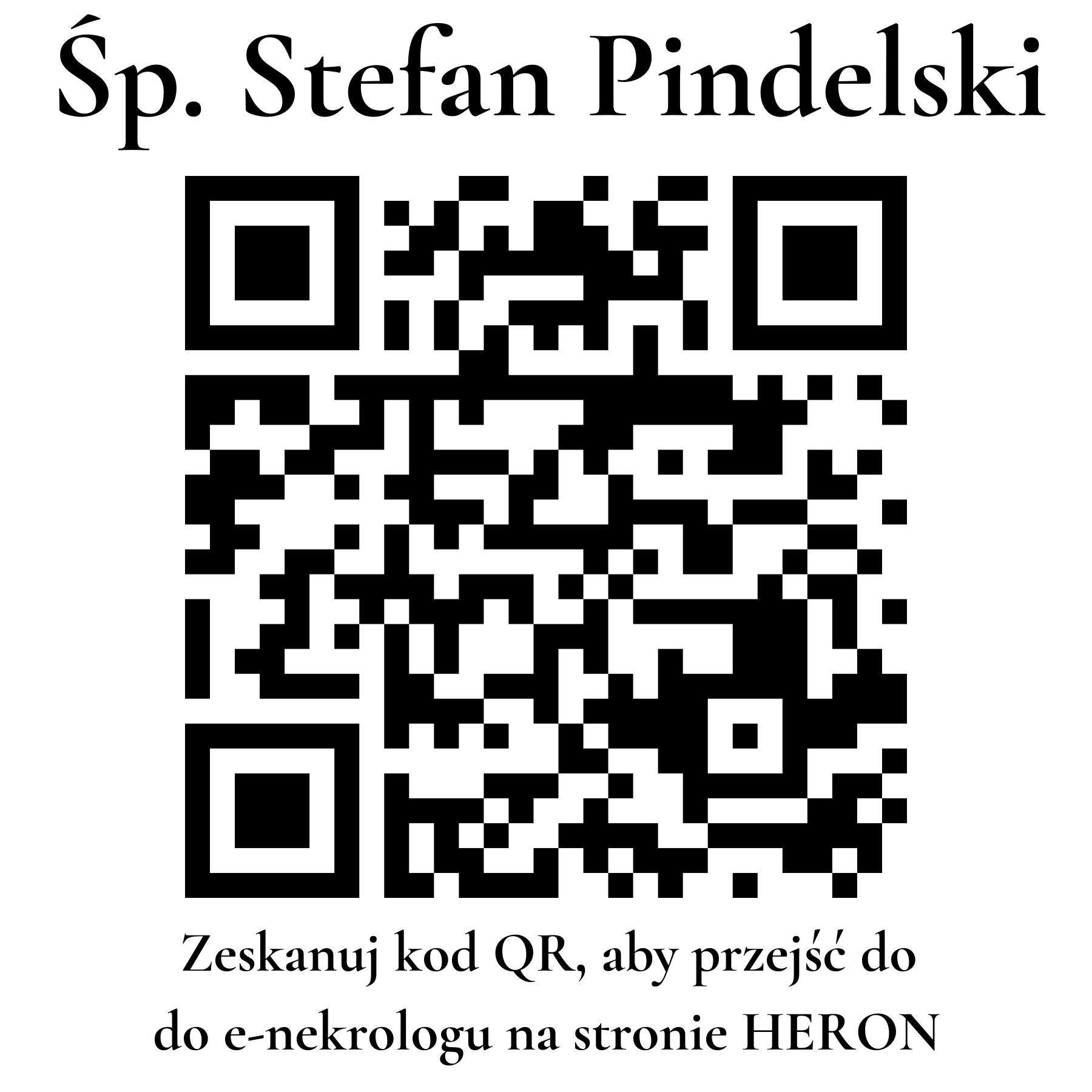 Kod QR do nekrologu Stefan Pindelski