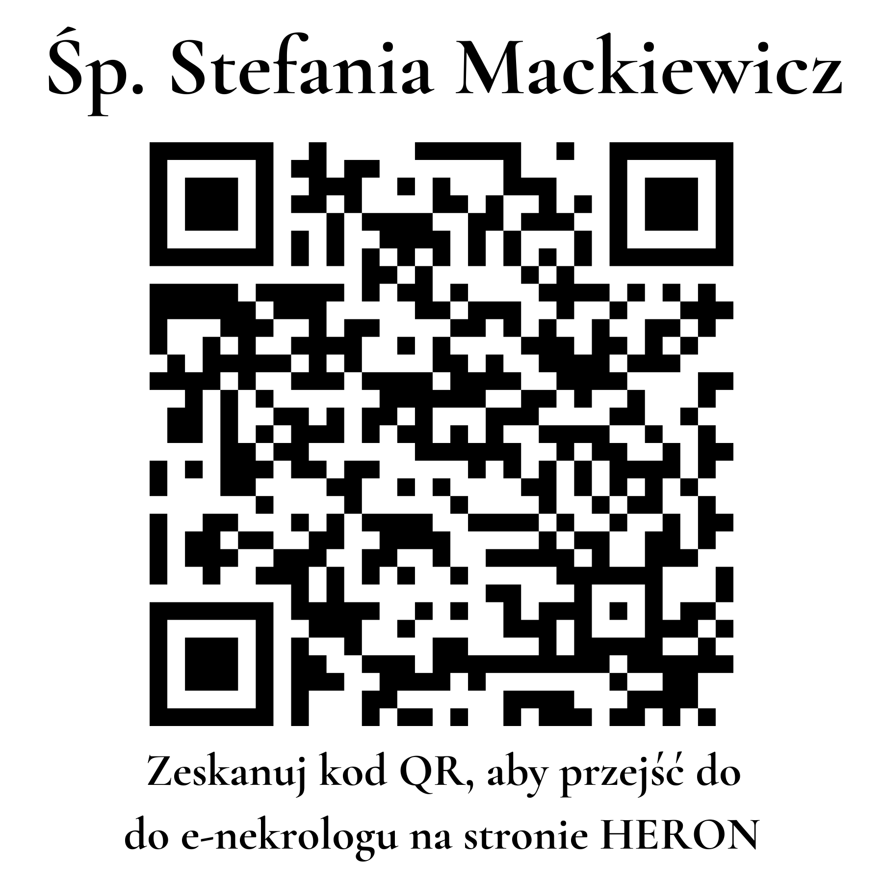 Kod QR do nekrologu Stefania Mackiewicz