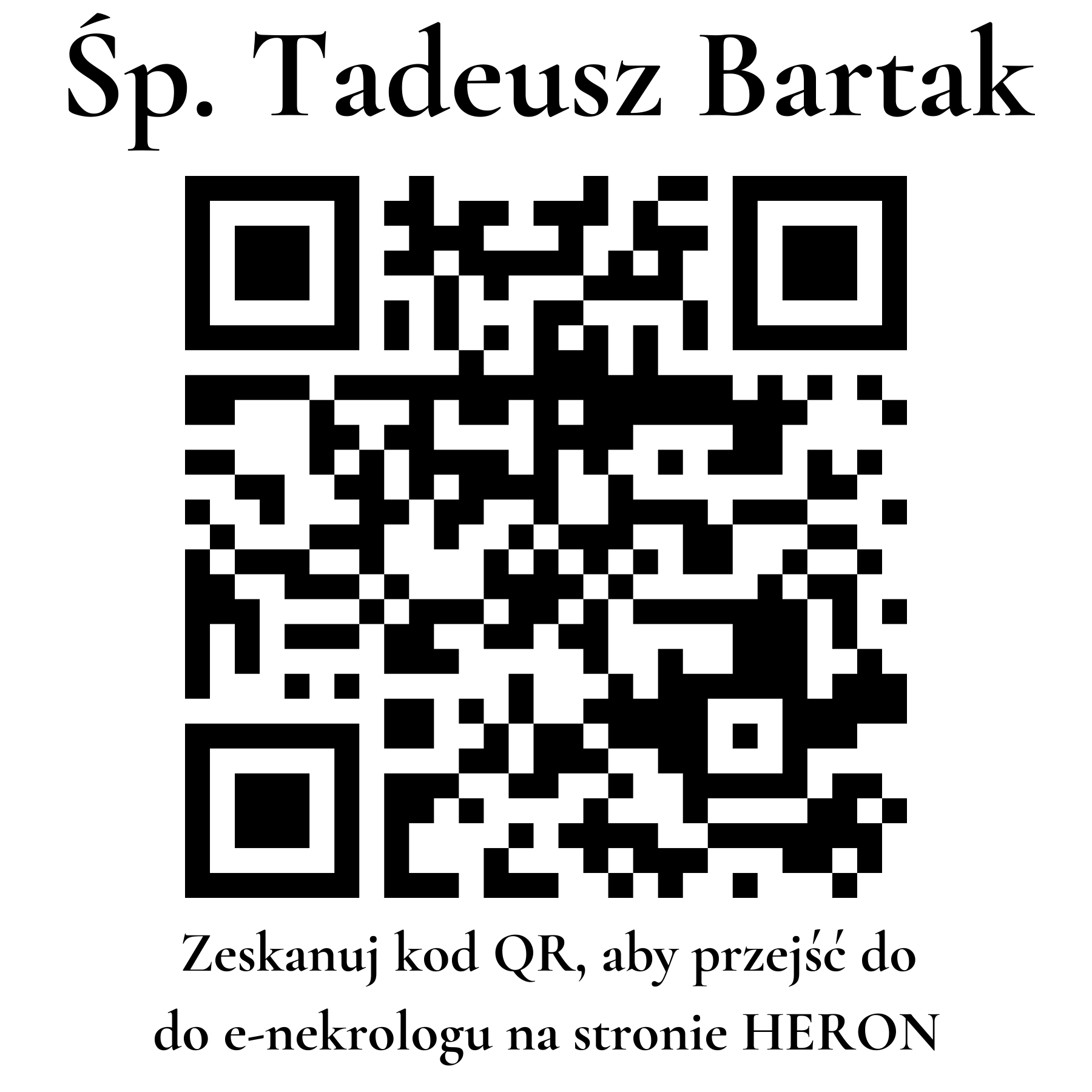 Kod QR do nekrologu Tadeusz Bartak Kod QR do nekrologu Tadeusz Bartak