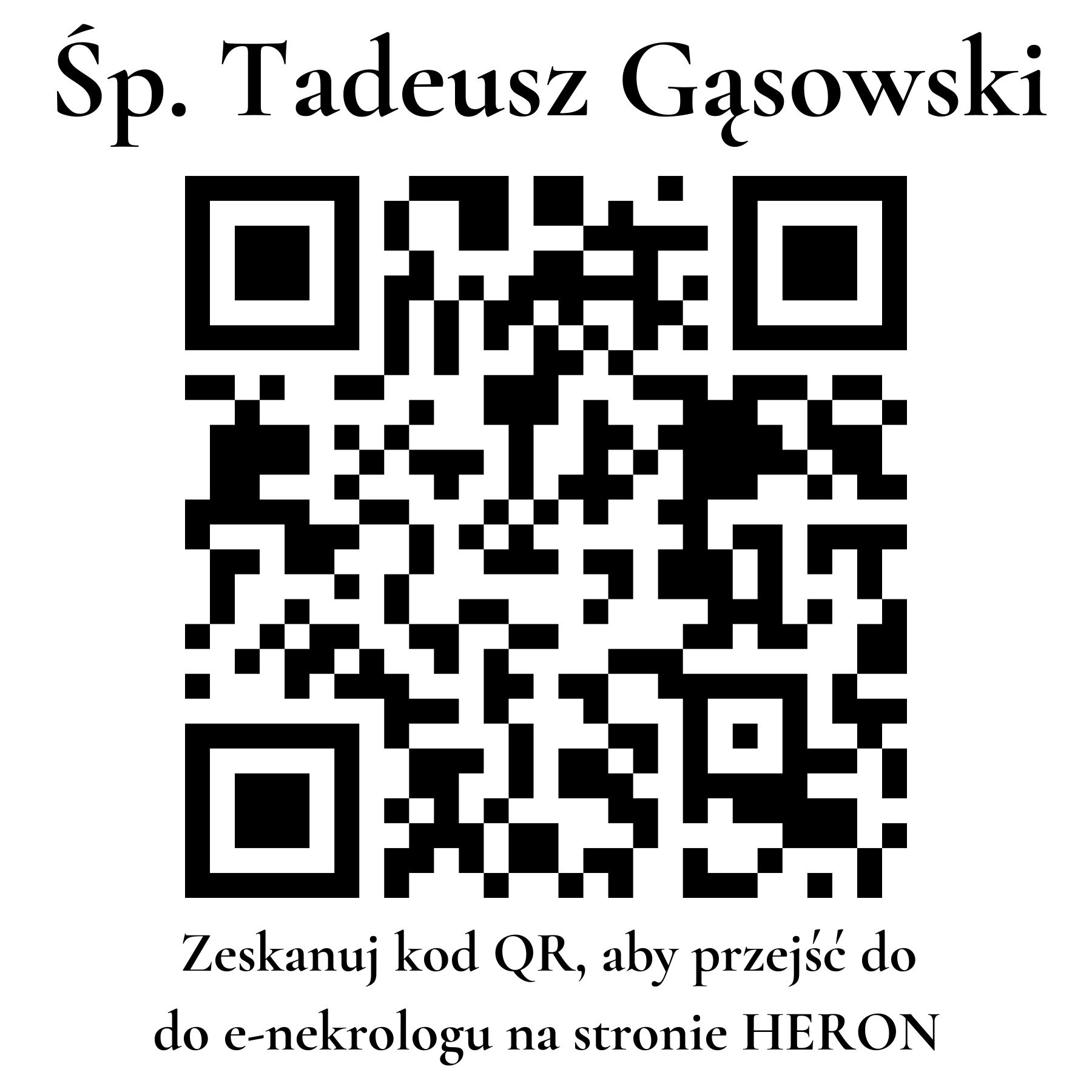 Kod QR do nekrologu Tadeusz Gąsowski