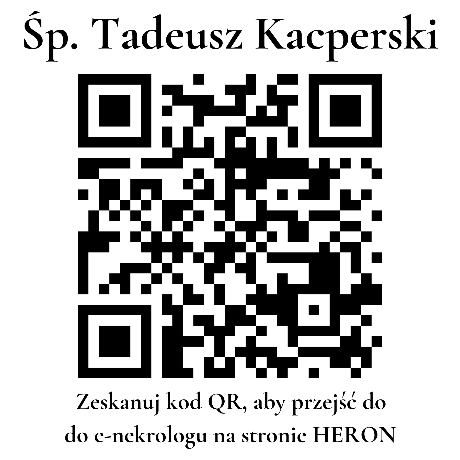 Kod QR do nekrologu Tadeusz Kacperski Kod QR do nekrologu Tadeusz Kacperski