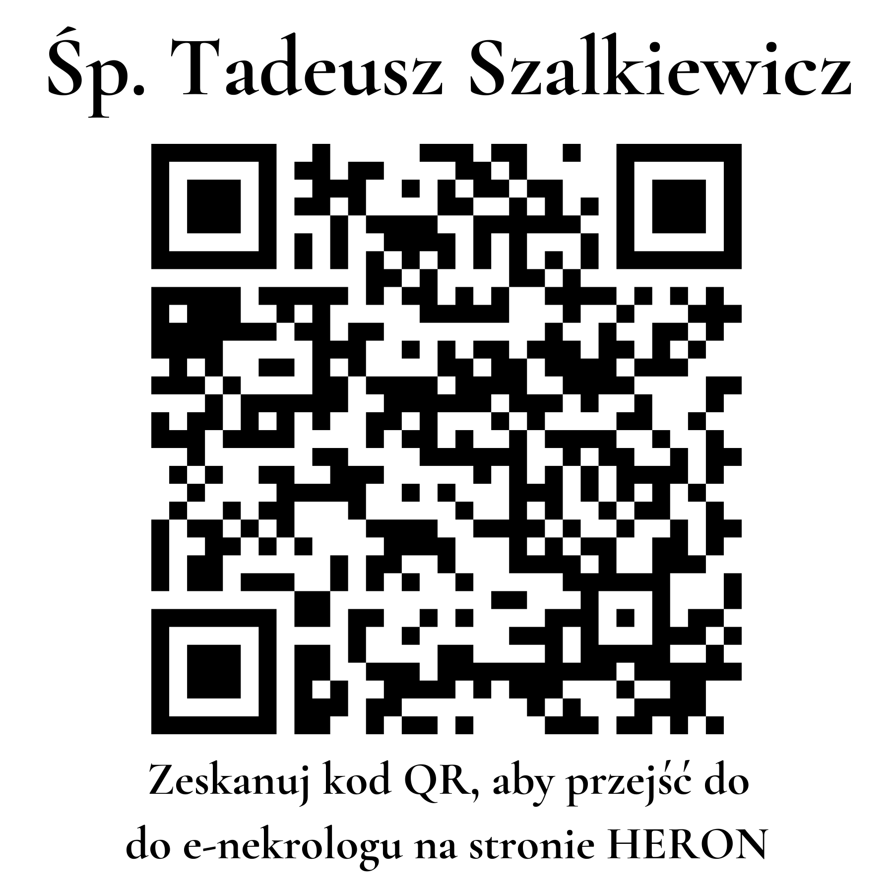 Kod QR do nekrologu Tadeusz Szalkiewicz
