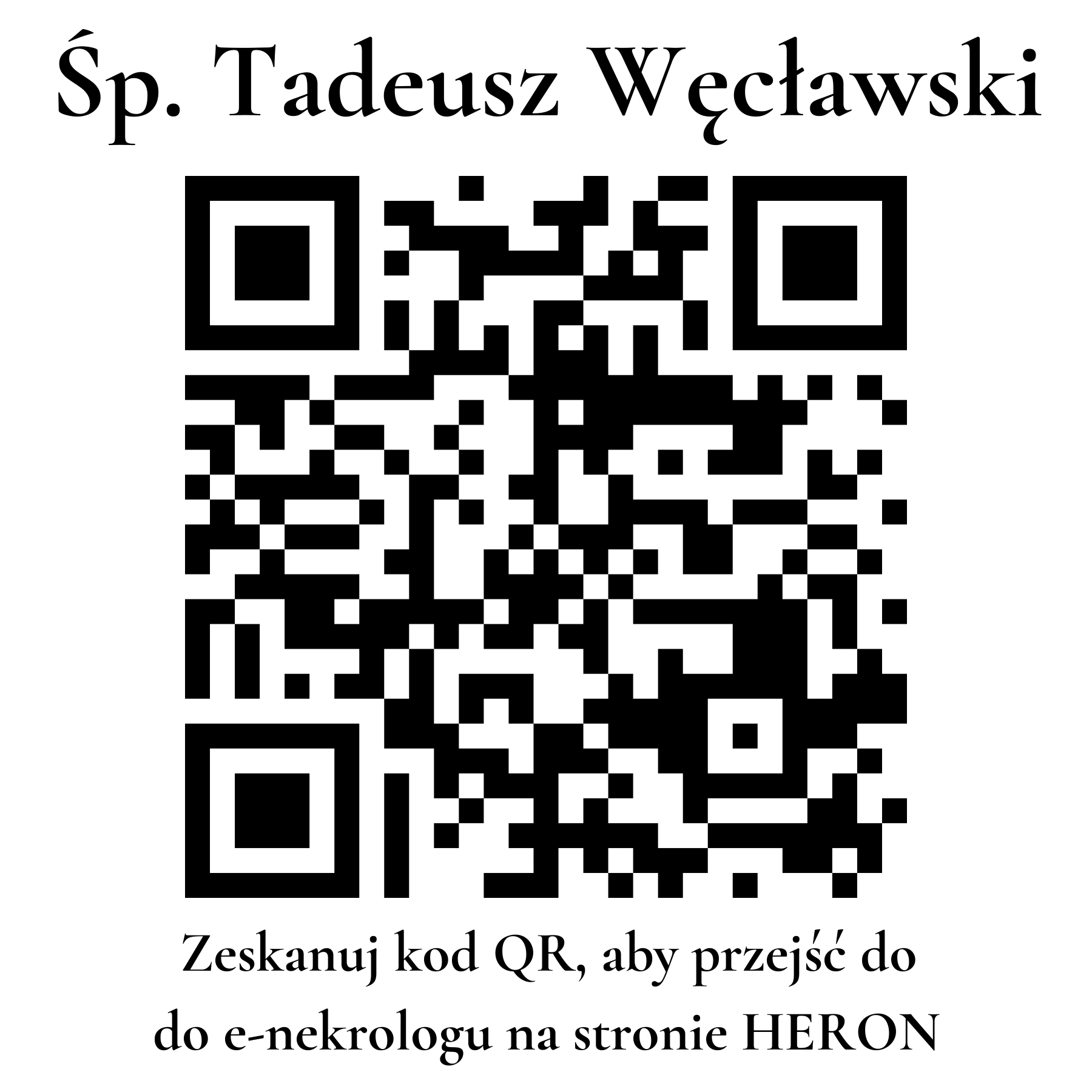 Kod QR do nekrologu Tadeusz Węcławski Kod QR do nekrologu Tadeusz Węcławski