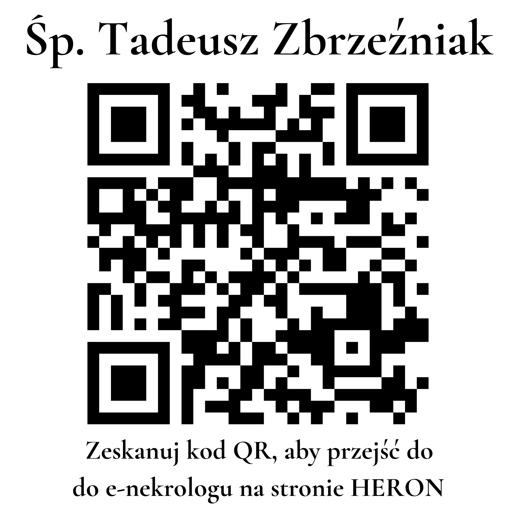 Kod QR do nekrologu Tadeusz Zbrzeźniak Kod QR do nekrologu Tadeusz Zbrzeźniak
