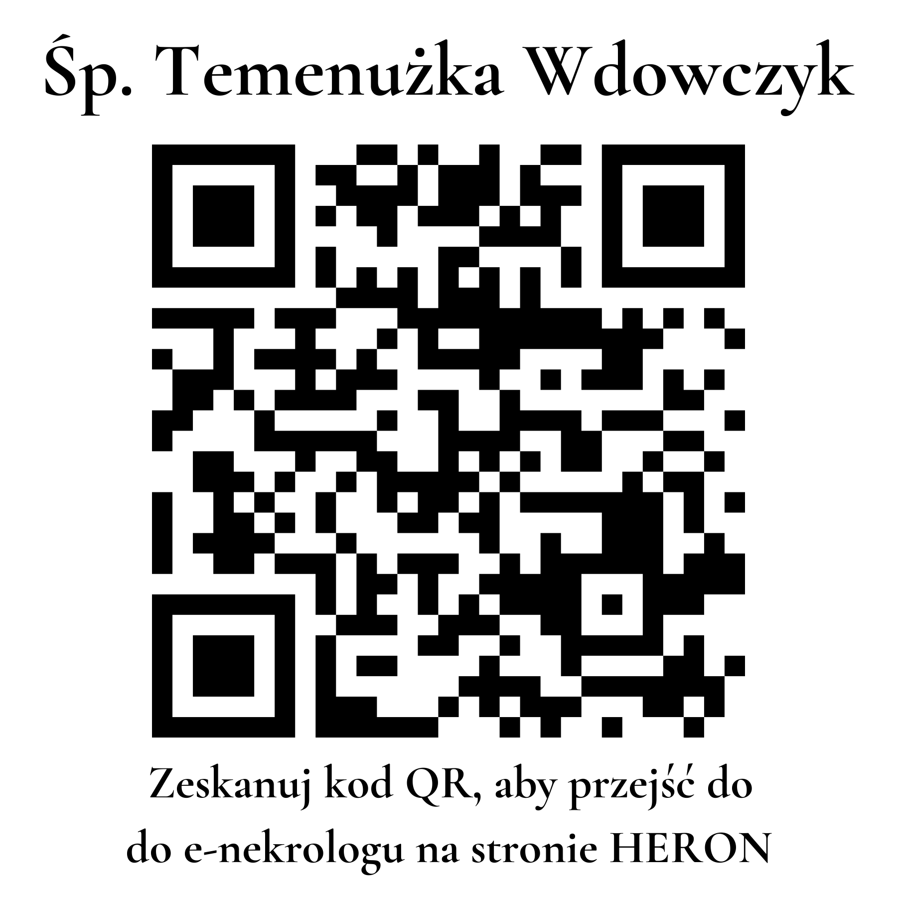 Kod QR do nekrologu Temenużka Wdowczyk Kod QR do nekrologu Temenużka Wdowczyk