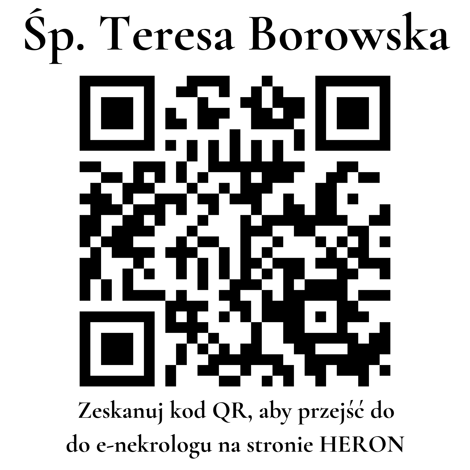 Kod QR do nekrologu Teresa Borowska Kod QR do nekrologu Teresa Borowska