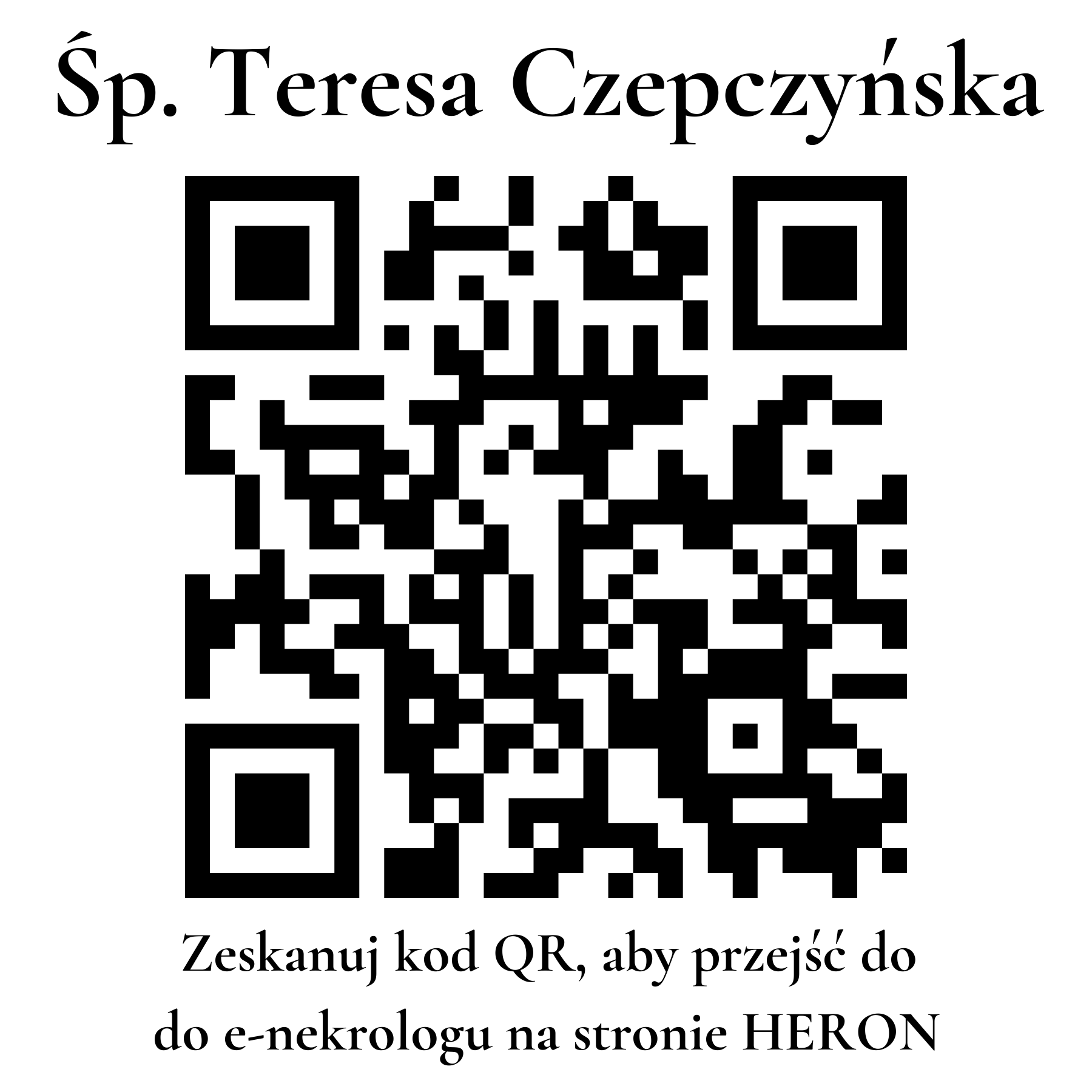 Kod QR do nekrologu Teresa Czepczyńska