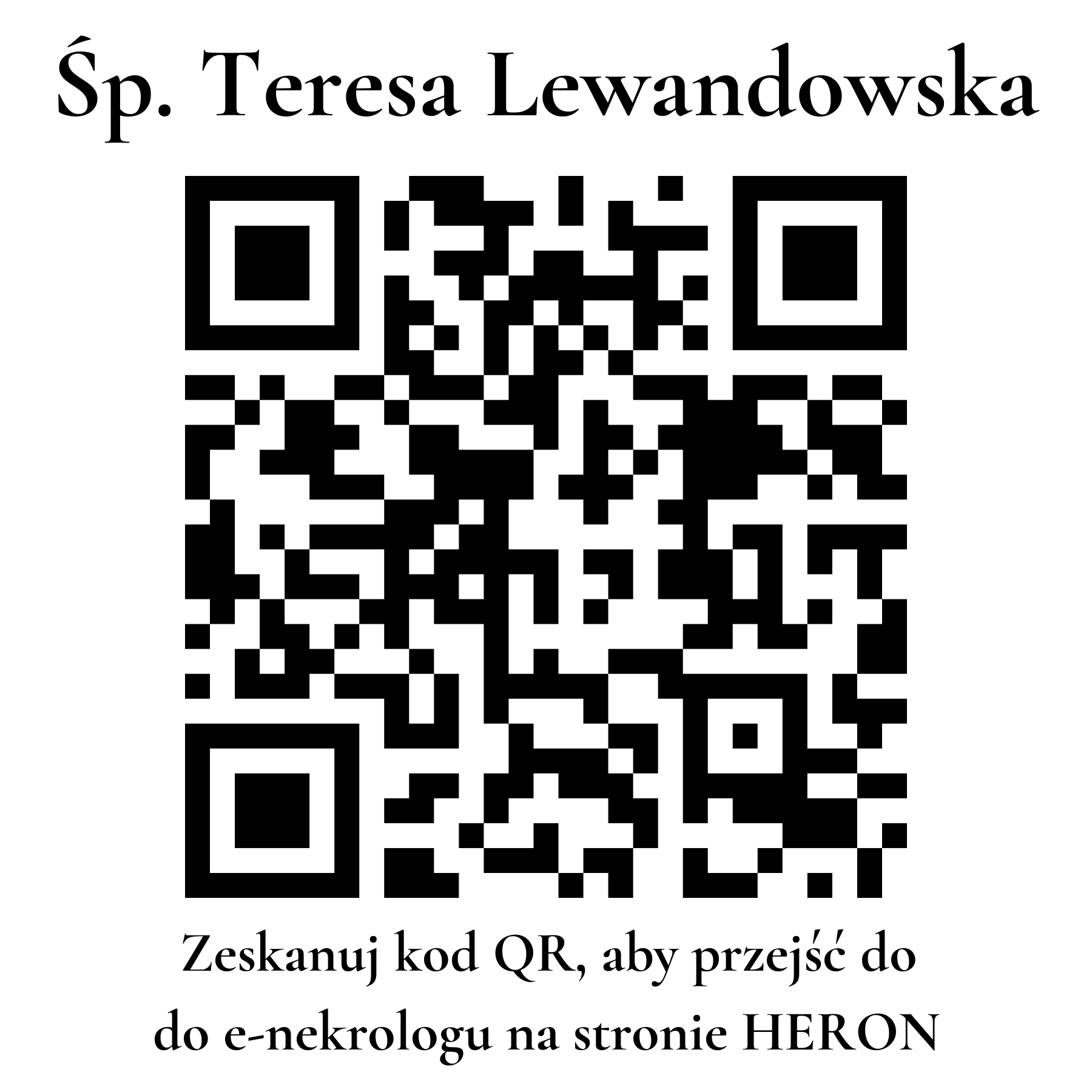 Kod QR do nekrologu Teresa Lewandowska Kod QR do nekrologu Teresa Lewandowska