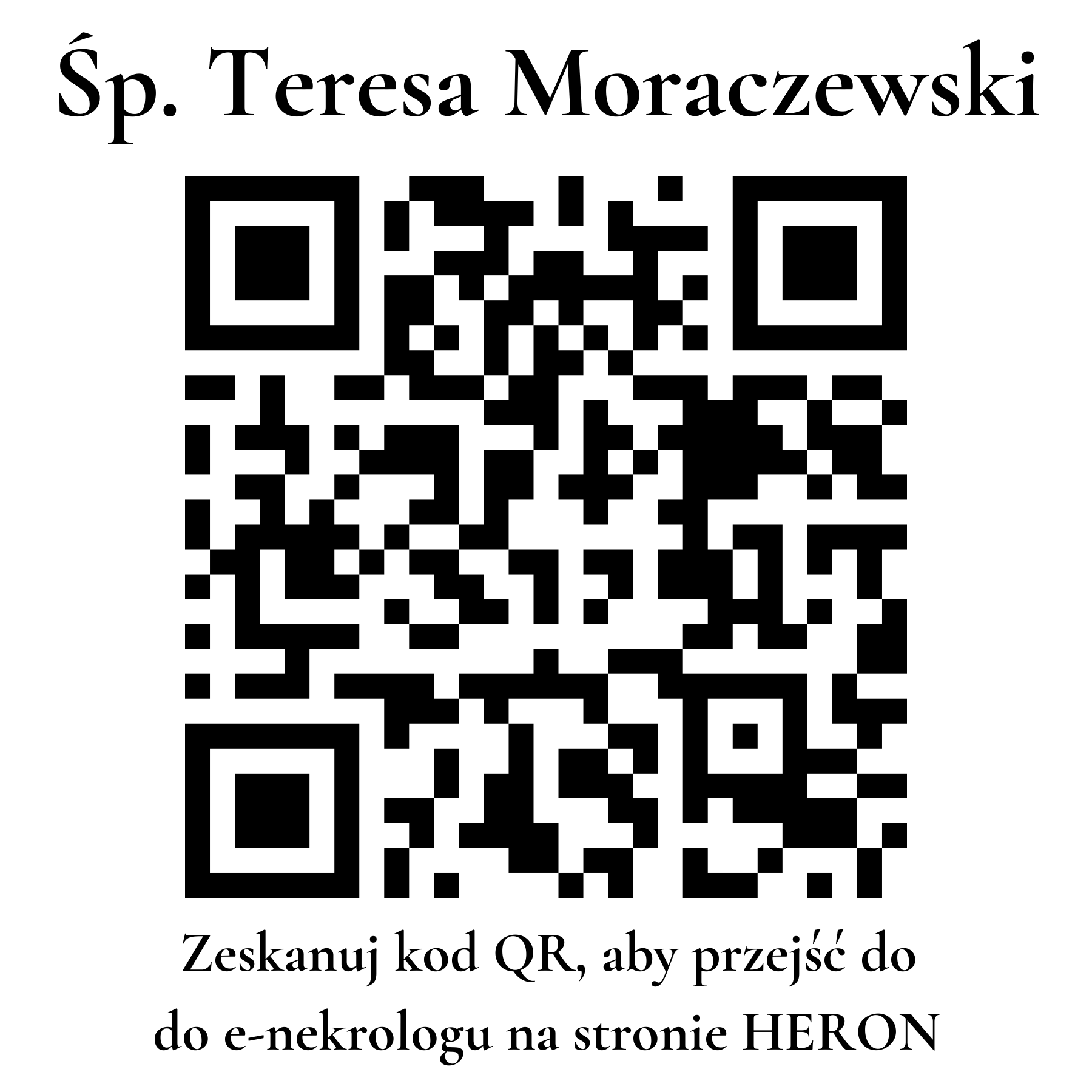 Kod QR do nekrologu Teresa Moraczewski Kod QR do nekrologu Teresa Moraczewski