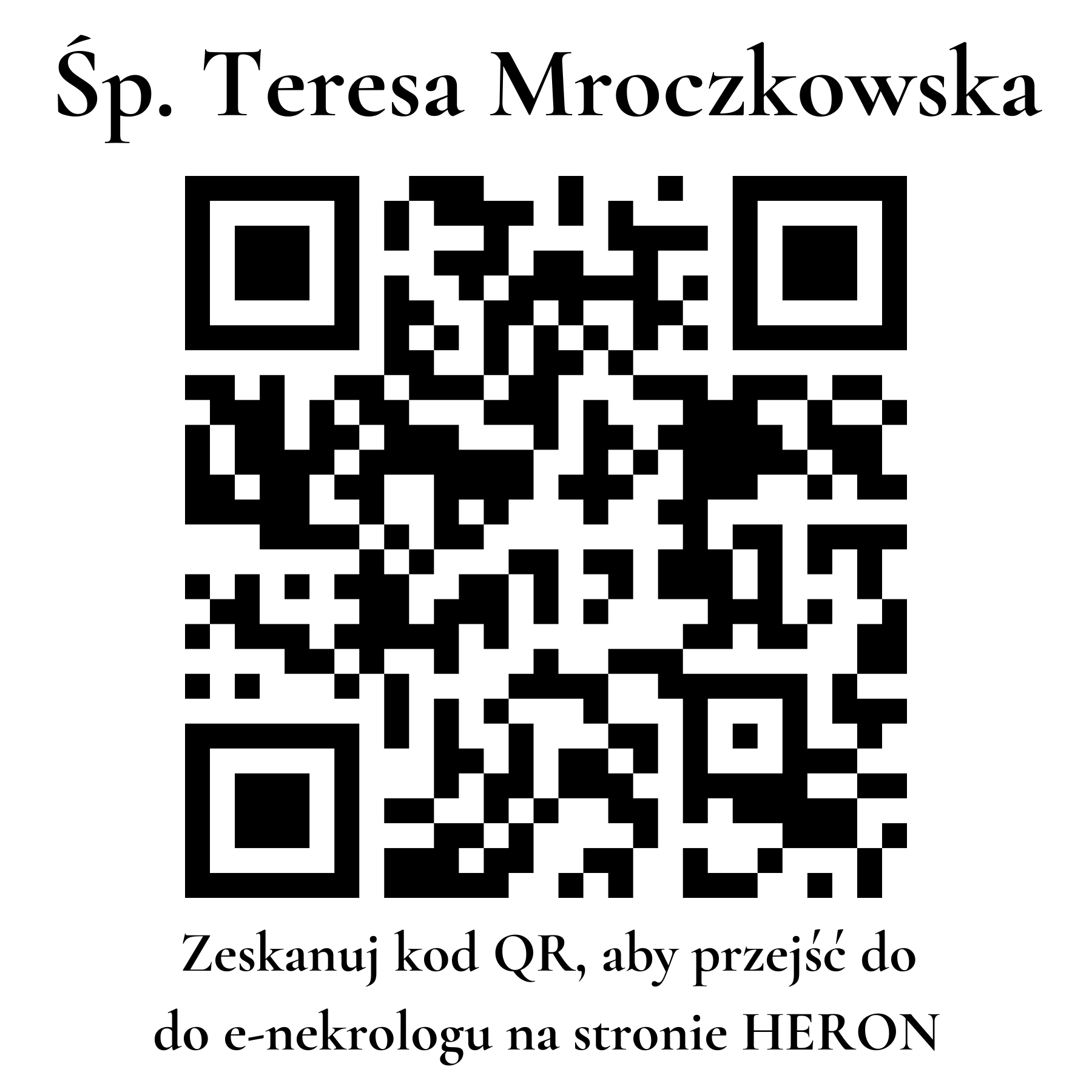 Kod QR do nekrologu Teresa Mroczkowska