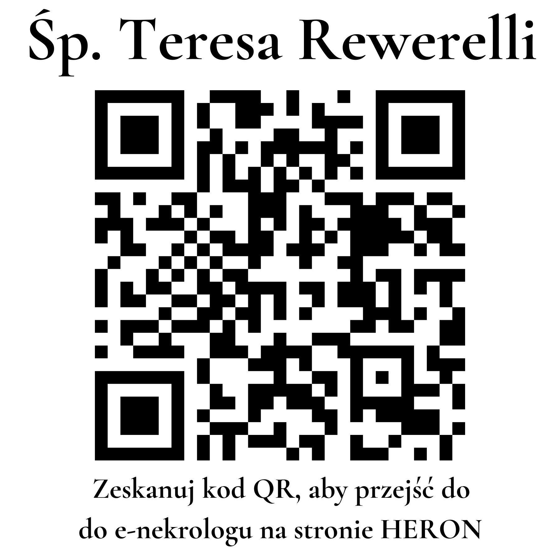 Kod QR do nekrologu Teresa Rewerelli