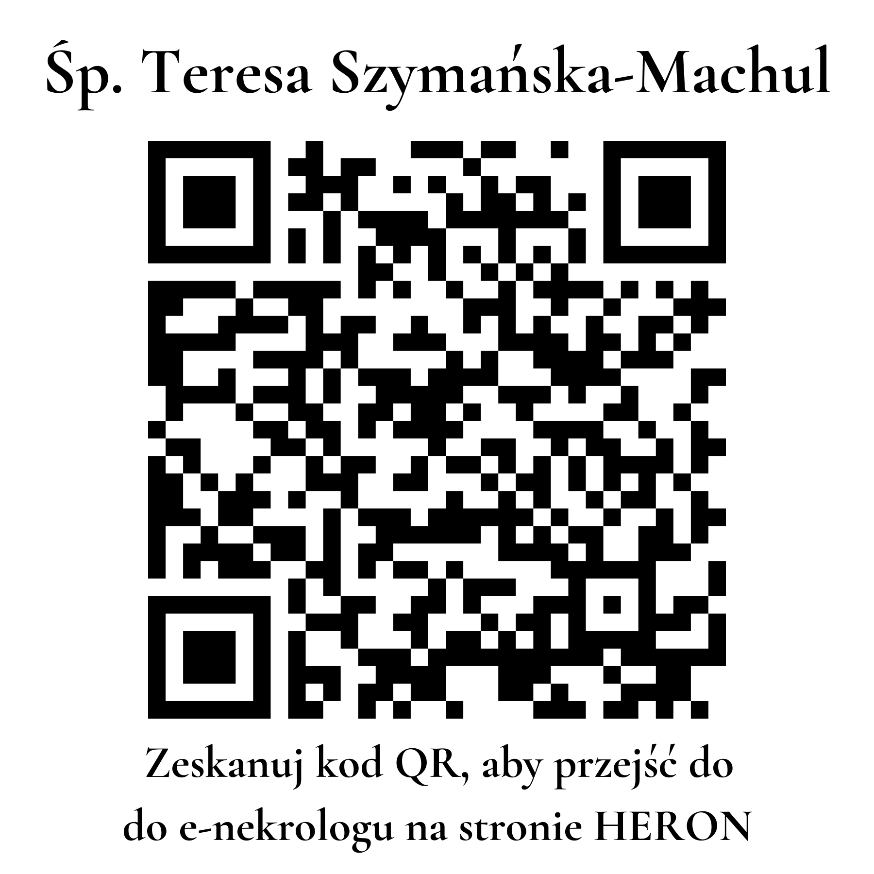 Kod QR do nekrologu Teresa Szymańska-Machul Kod QR do nekrologu Teresa Szymańska-Machul