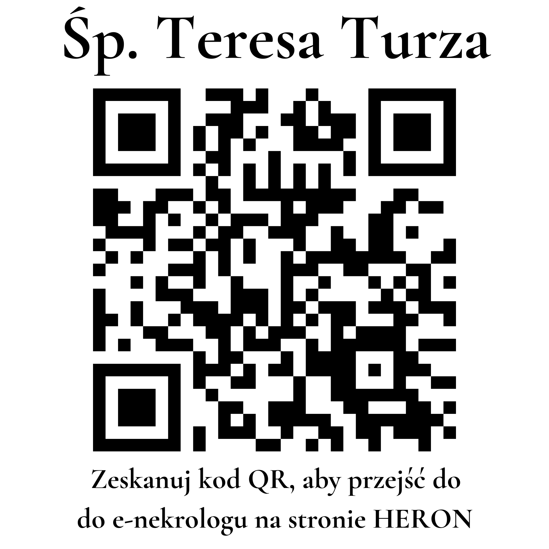 Kod QR do nekrologu Teresa Turza