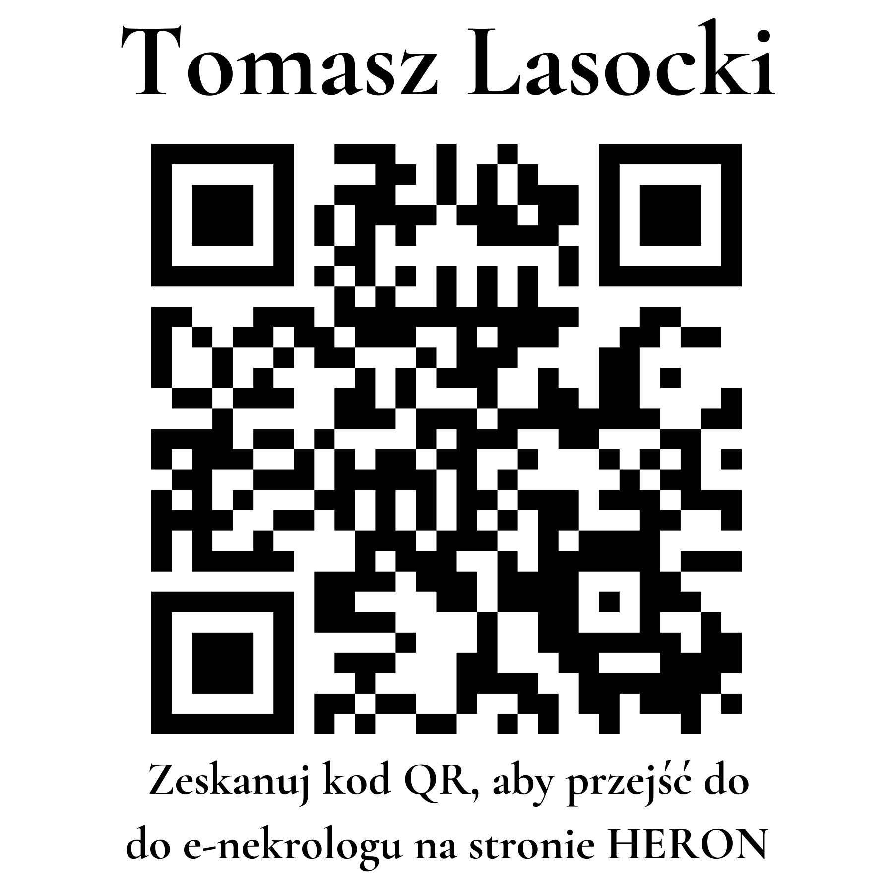 Kod QR do nekrologu Tomasz Lasocki Kod QR do nekrologu Tomasz Lasocki