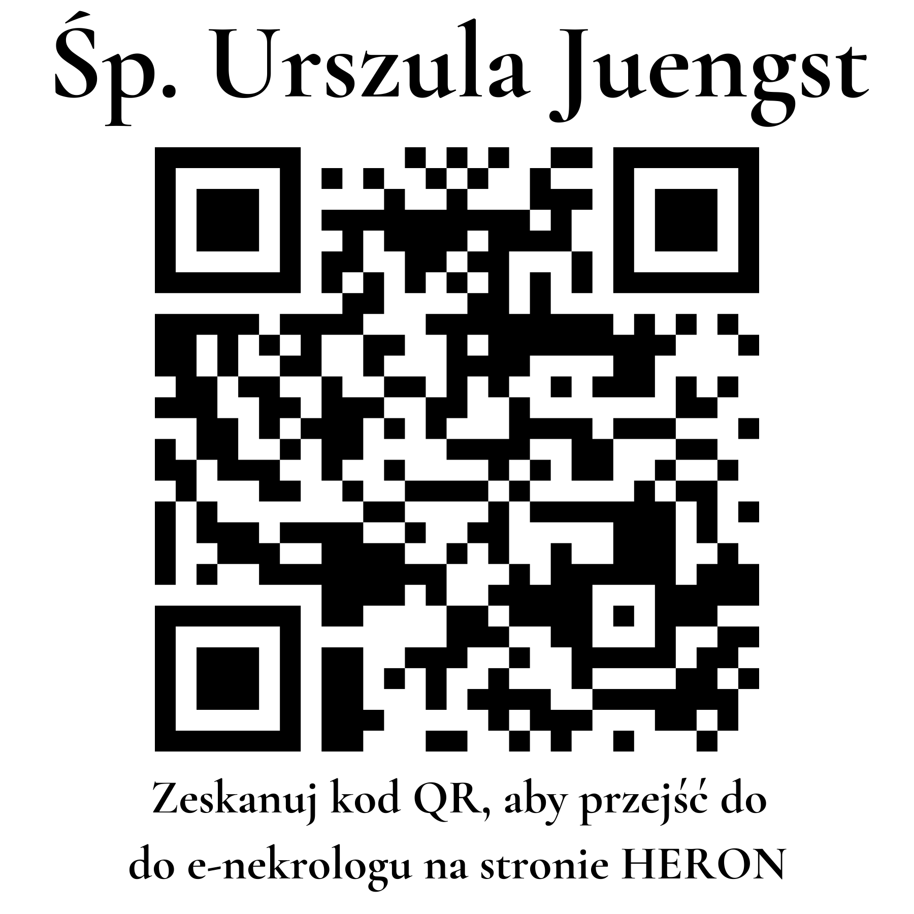 Kod QR do nekrologu Urszula Juengst Kod QR do nekrologu Urszula Juengst